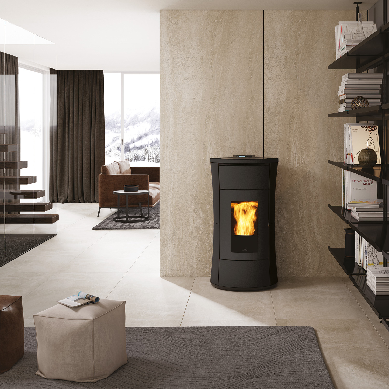 Edilkamin Cherie H 14 Evo wasserführender Pelletofen Stahl Dunkelgrau Edilkamin Cherie H 14 Evo wasserführender Pelletofen Stahl Dunkelgrau