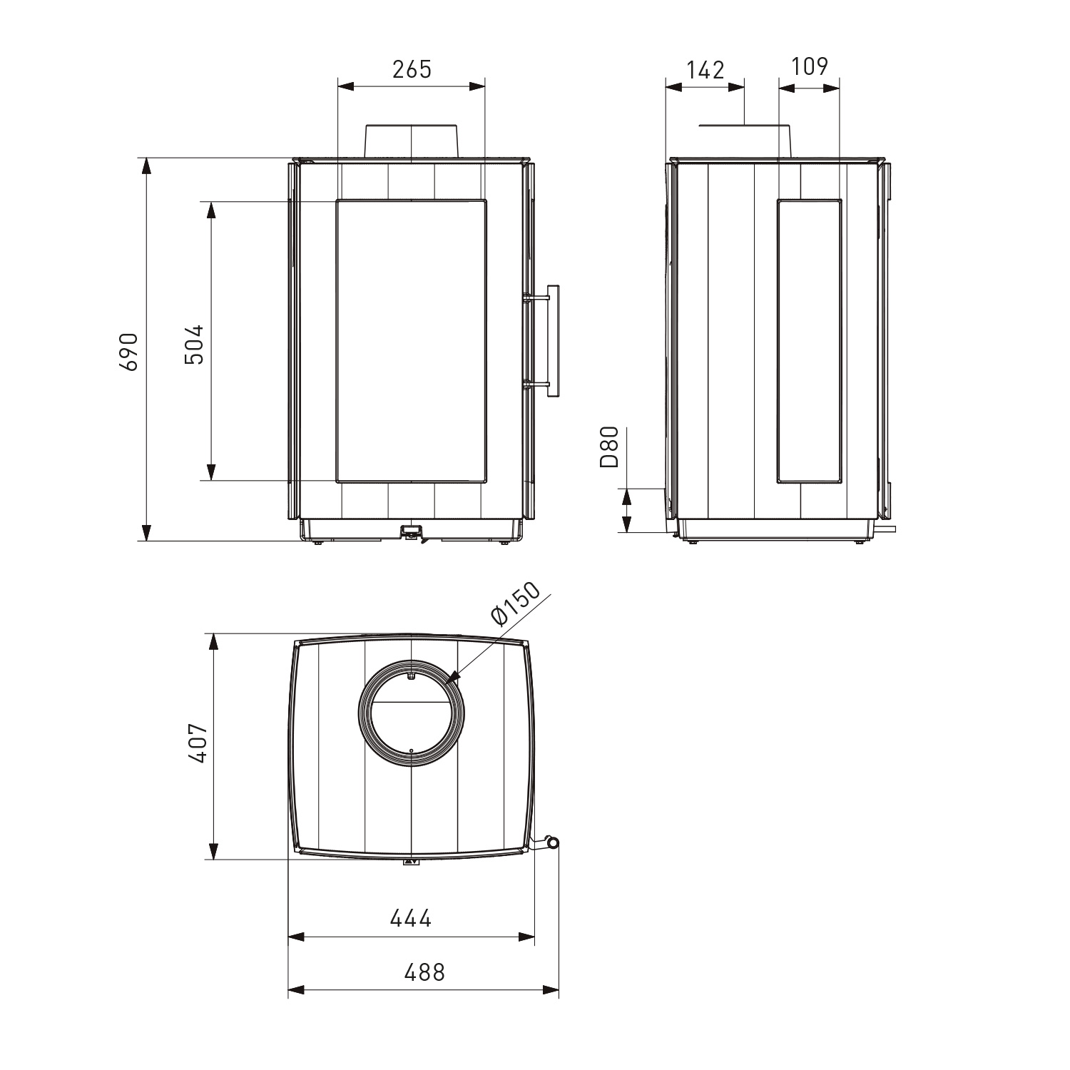 Hergom Glow Kaminofen Gusseisen Schwarz Hergom Glow Kaminofen Gusseisen Schwarz