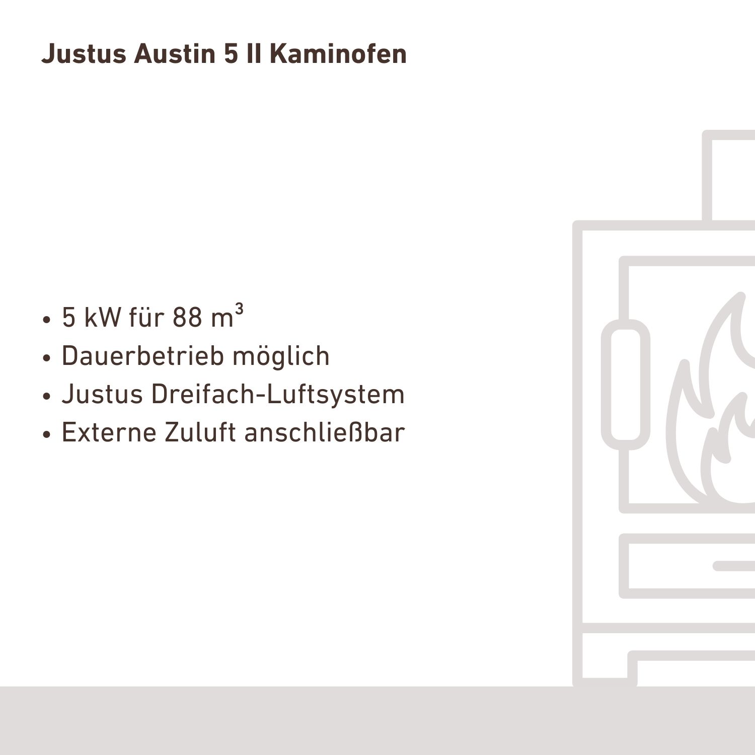Justus Austin 5 II Kaminofen Stahl Schwarz