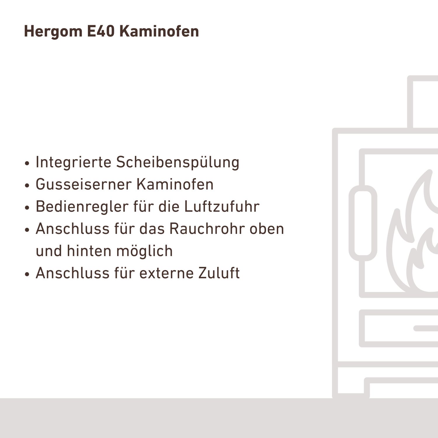 Hergom E40 Kaminofen Gusseisen Schwarz