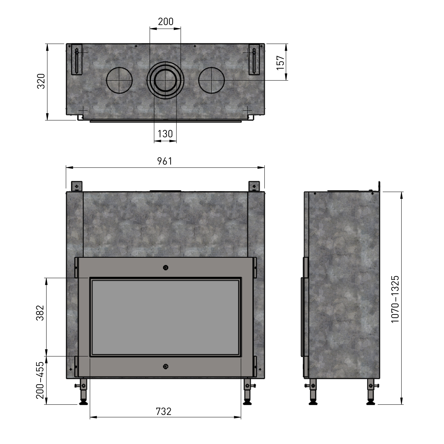 Trimline Fires Trimline 73 Front Gas Kamineinsatz G20/G25 Trimline Fires Trimline 73 Front Gas Kamineinsatz G20/G25