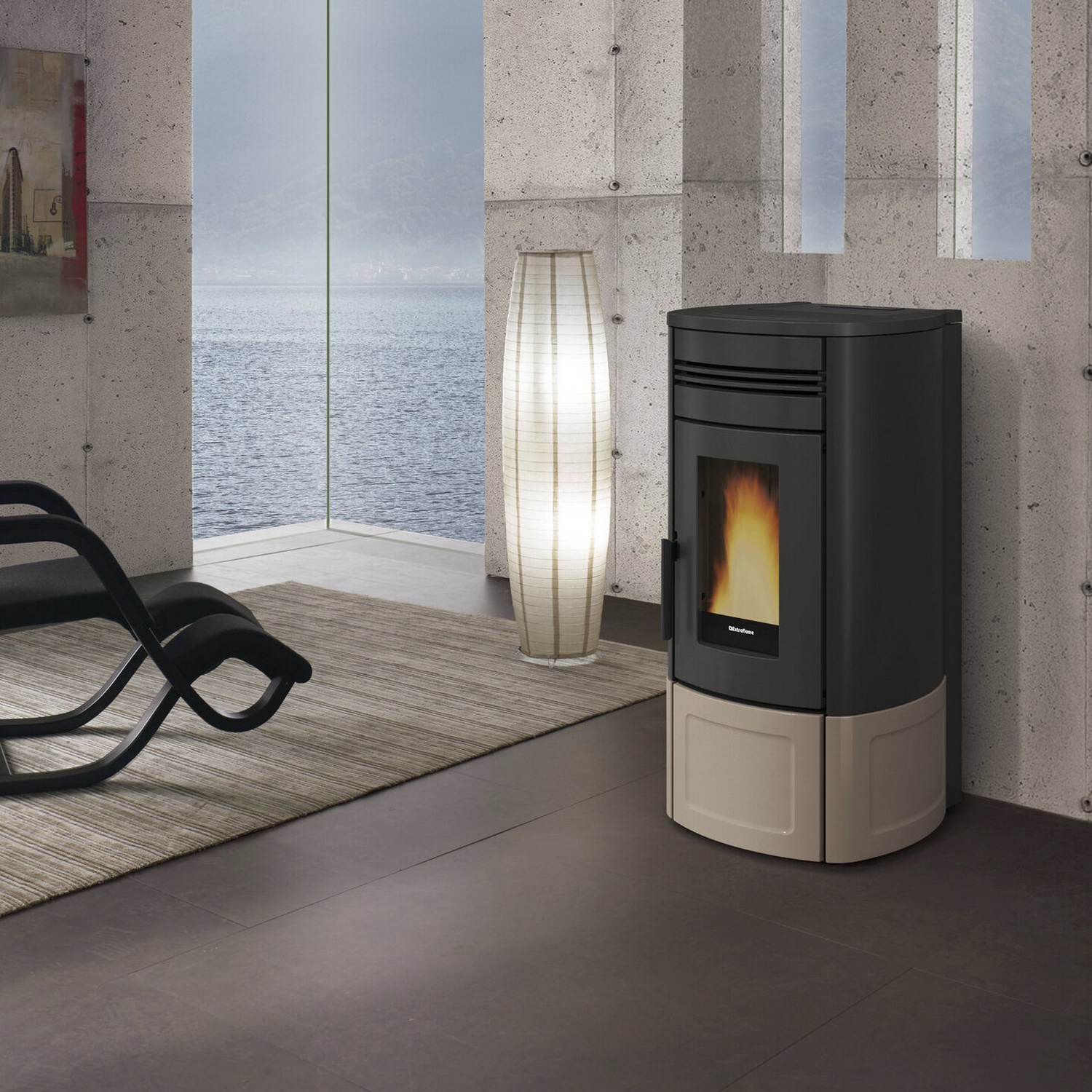Extraflame NORIS PLUS LUX - Taupe Pelletofen EVOLUTION LINE
