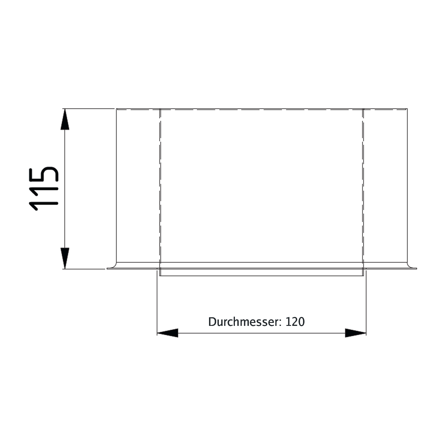 Raik Wandfutter LS DUO Durchmesser 120x115x0,8mm Stecktiefe 110mm