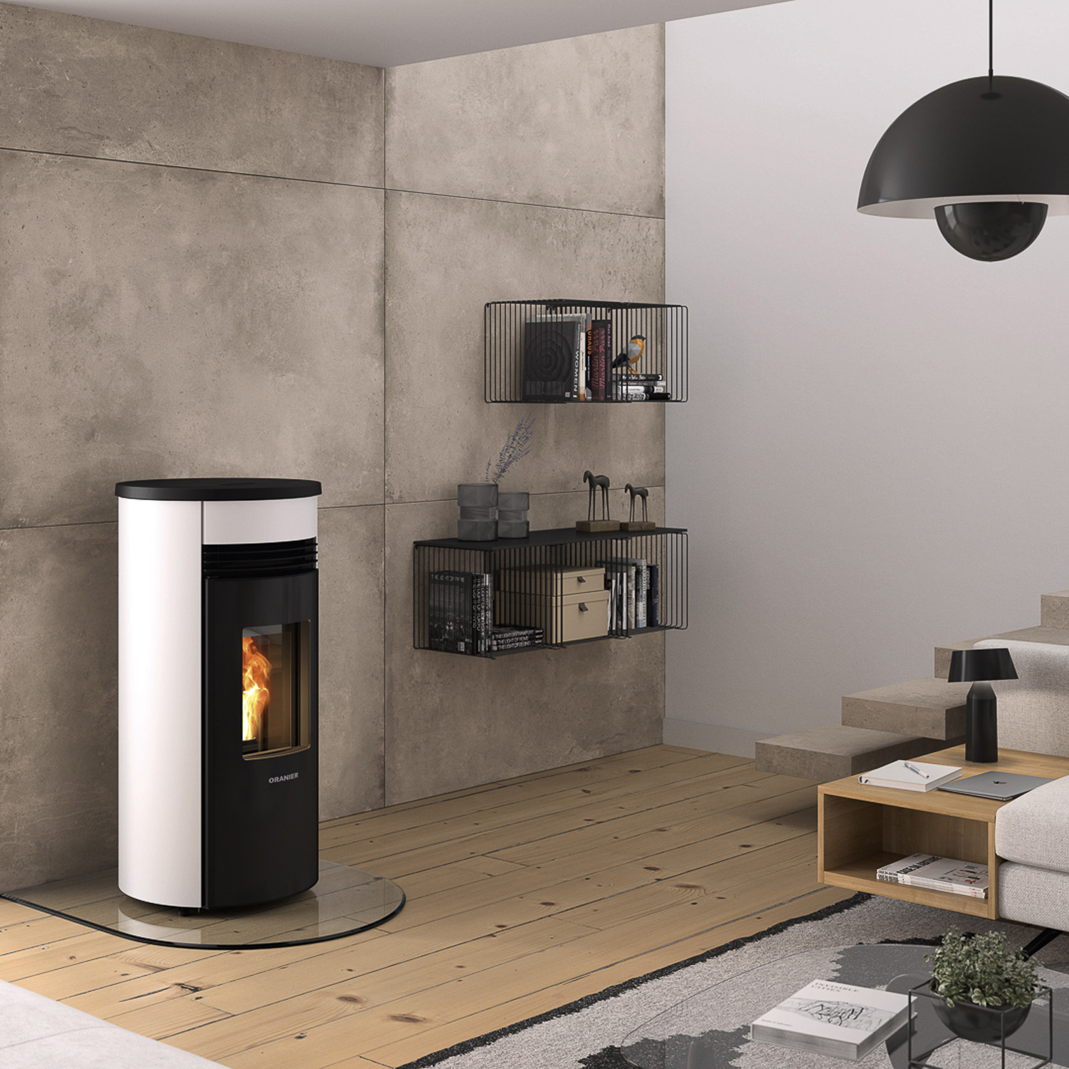 Oranier Sando 50 Pelletofen Seidenweiß