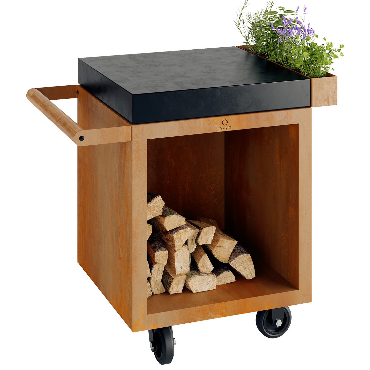 OFYR Mise en Place Table Corten 65 PRO Keramik Dunkelgrau