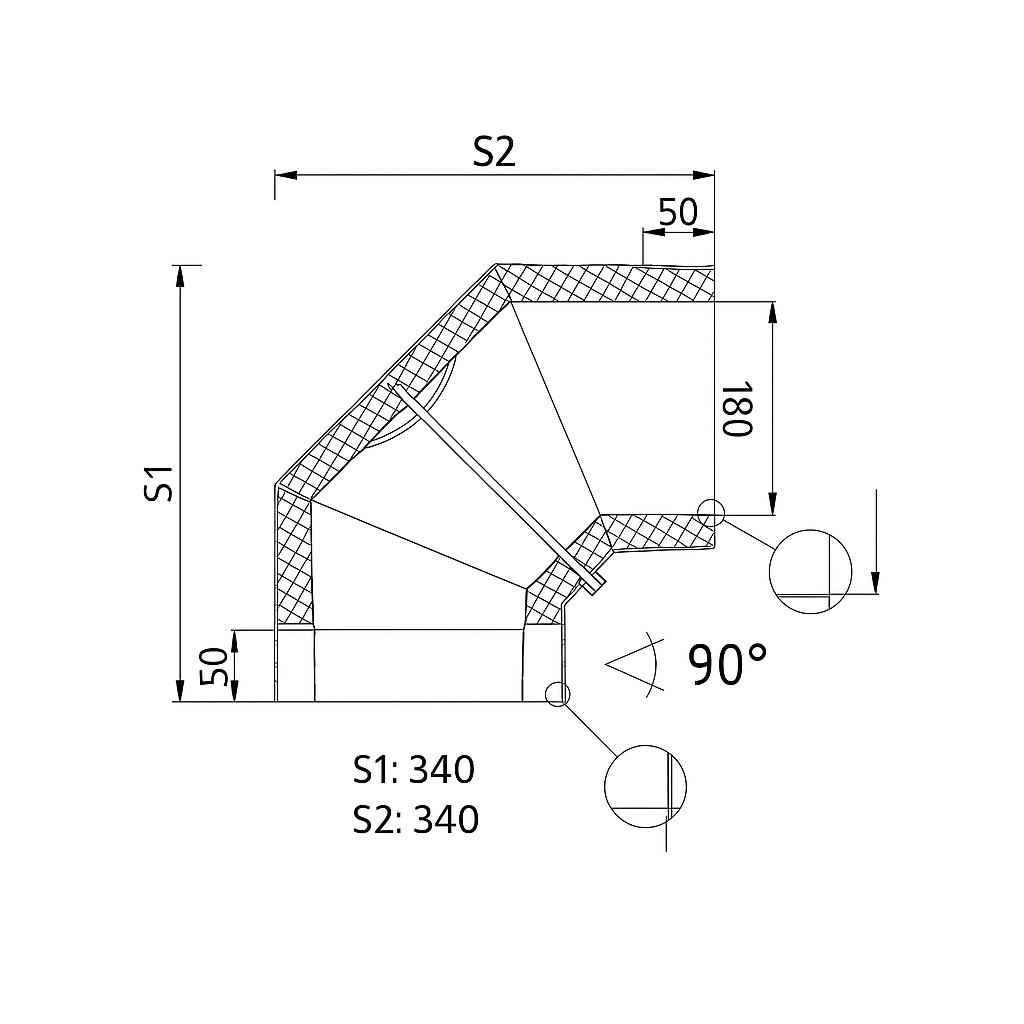 Raik Lifestyle DUO Rauchrohrbogen 180mm schwarz 90° mit Tür für Rauchrohr / Ofenrohr