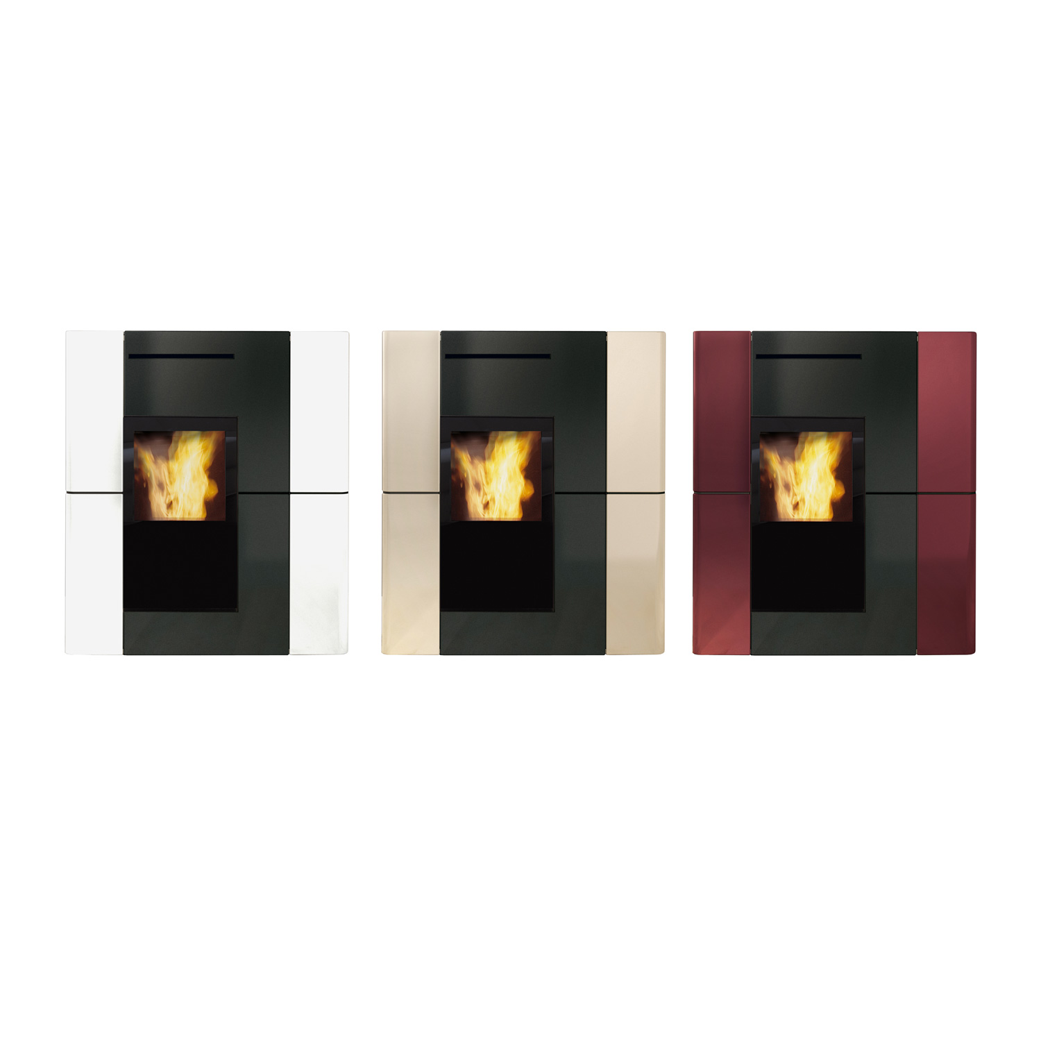 Edilkamin Blade H 23 Evo wasserführendender Pelletofen Keramik Beige inkl. Kit R-FX