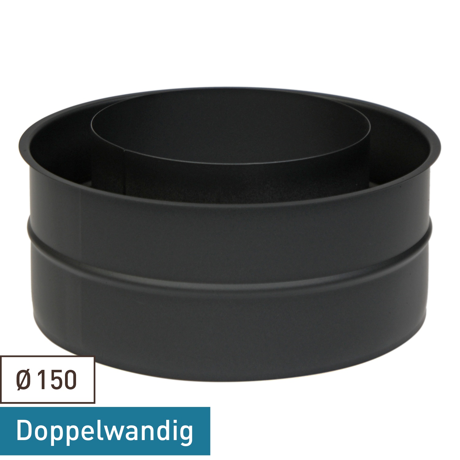Raik Coltherm Doppelwandfutter 150mm schwarz doppelwandig für Rauchrohr / Ofenrohr
