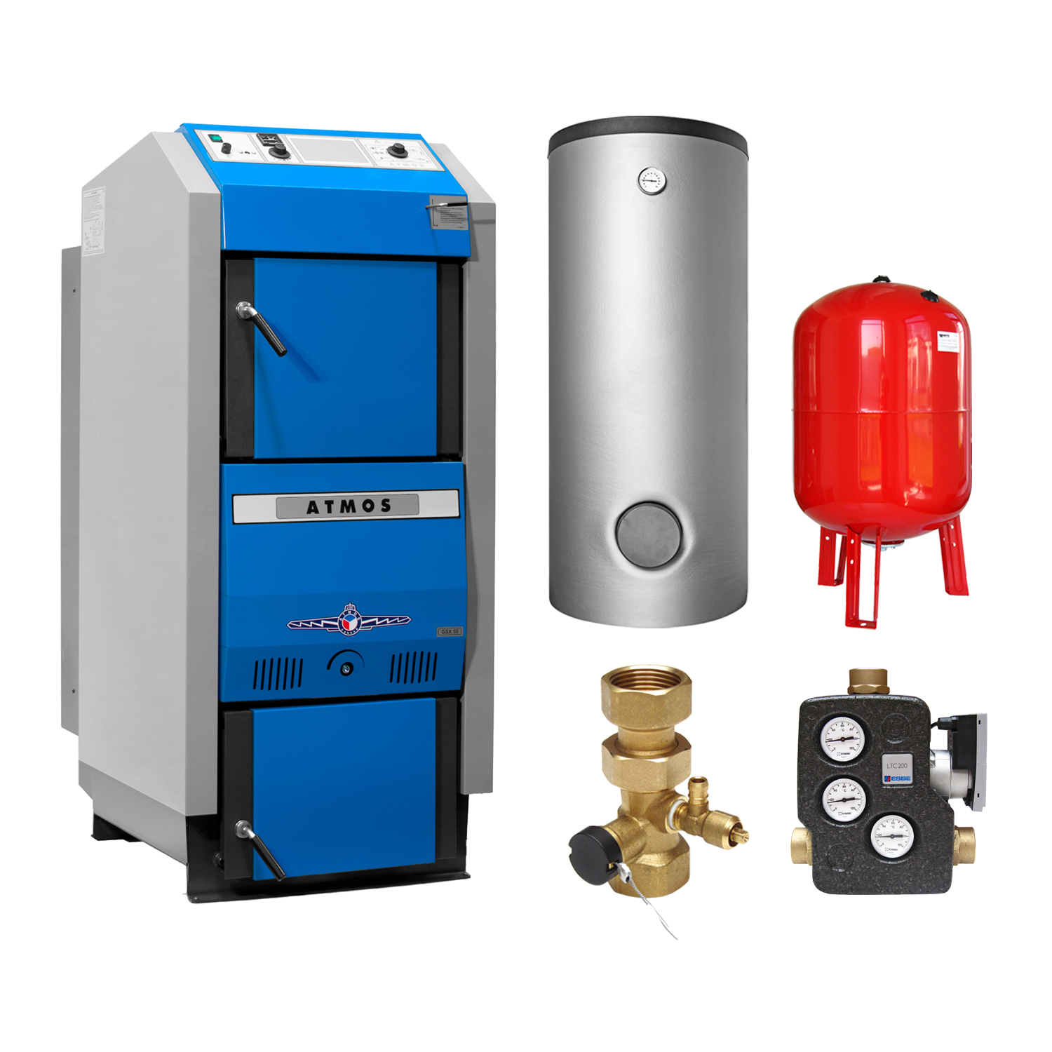 ATMOS GSX 50 Set + 3 Pufferspeicher 1000 L, inkl. Isolierung