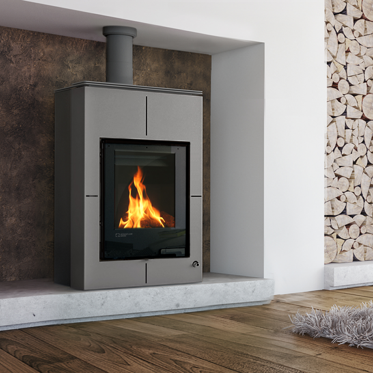 Aquaflam Vario Saporo Basic Wasserführender Kaminofen Grey 11/5 kW Aquaflam Vario Saporo Basic Wasserführender Kaminofen Grey 11/5 kW