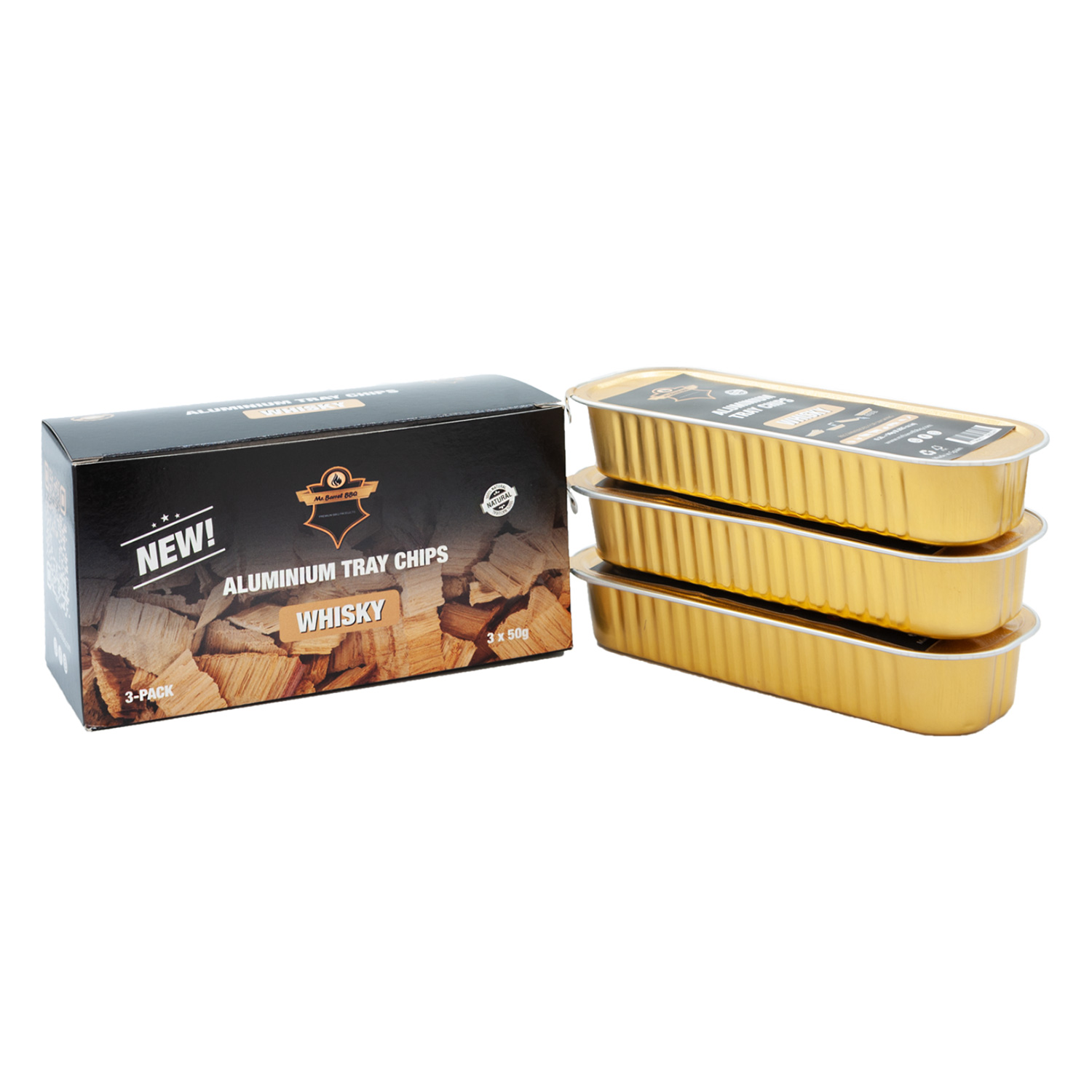 Mr. Barrel BBQ Smoking Chips S Whiskey, 3 x 50 g