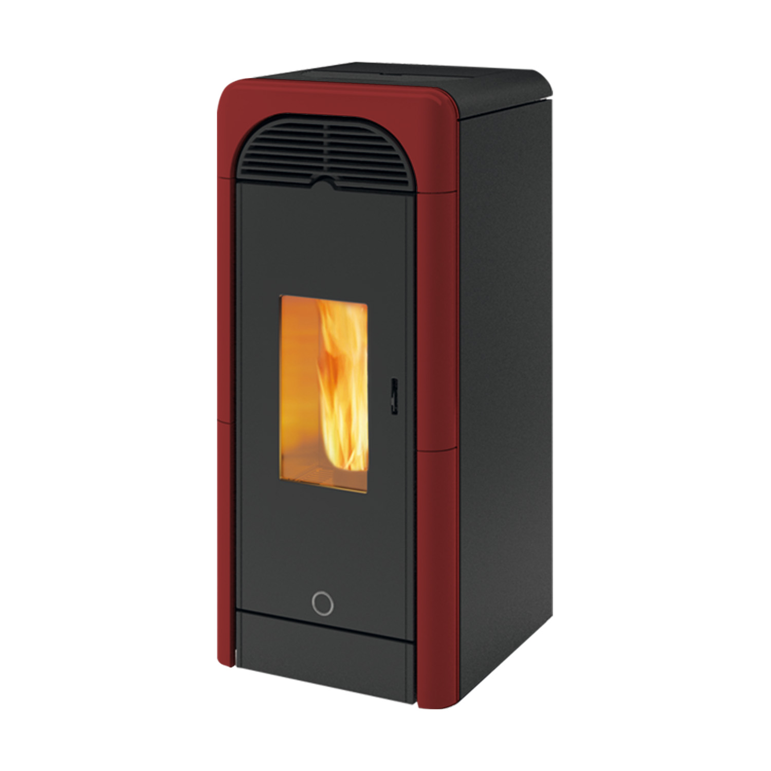 EK63 Berry 90+ Evo Pelletofen Keramik bordeaux
