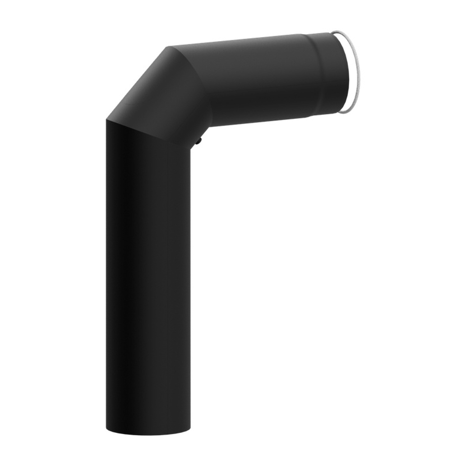 Raik Lifestyle Winkelbogen 150mm schwarz 90° 3-tlg mit Tür für Rauchrohr / Ofenrohr