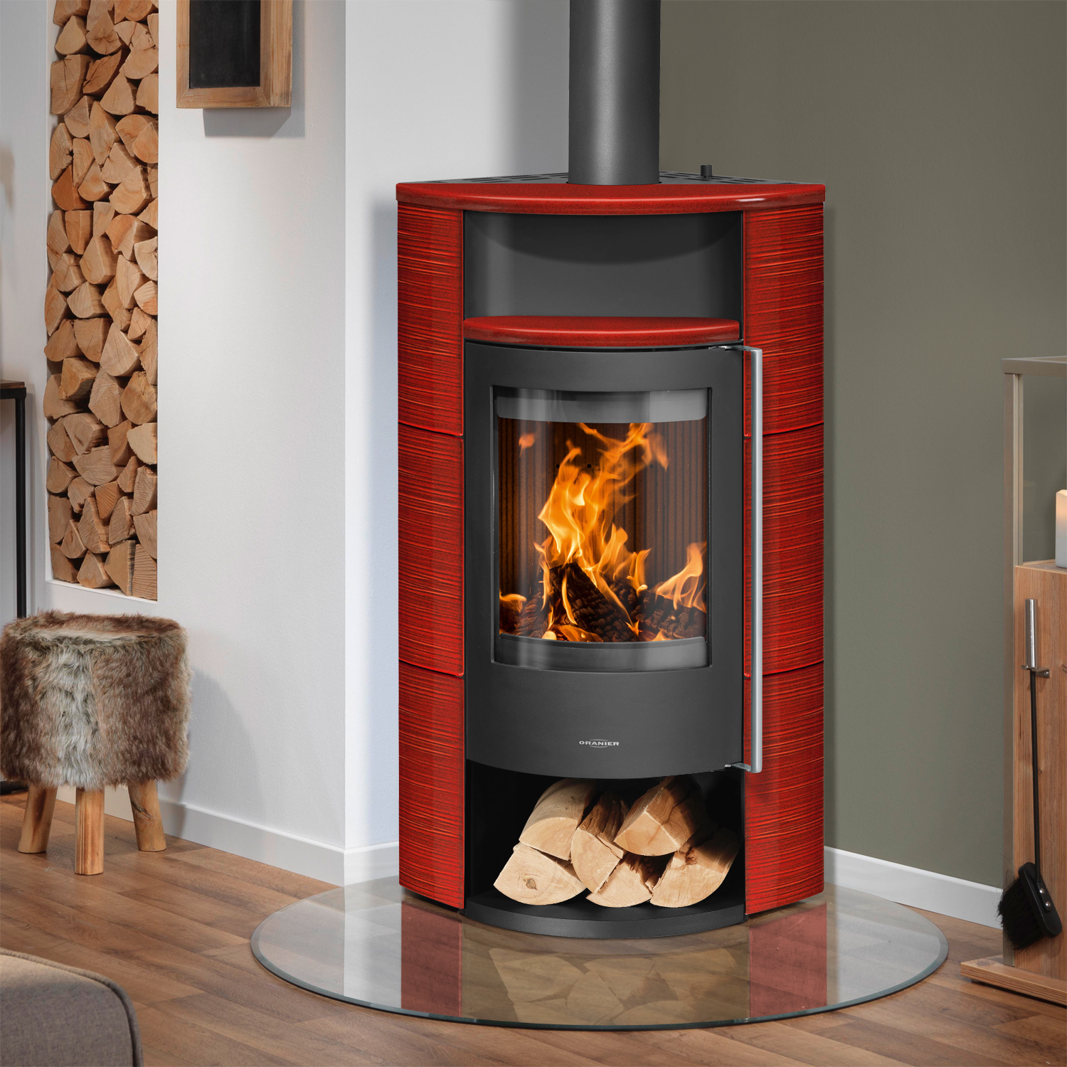 Oranier Polar Neo Eck Kaminofen Stahl Schwarz / Keramik Paprikarot Oranier Polar Neo Eck Kaminofen Stahl Schwarz / Keramik Paprikarot