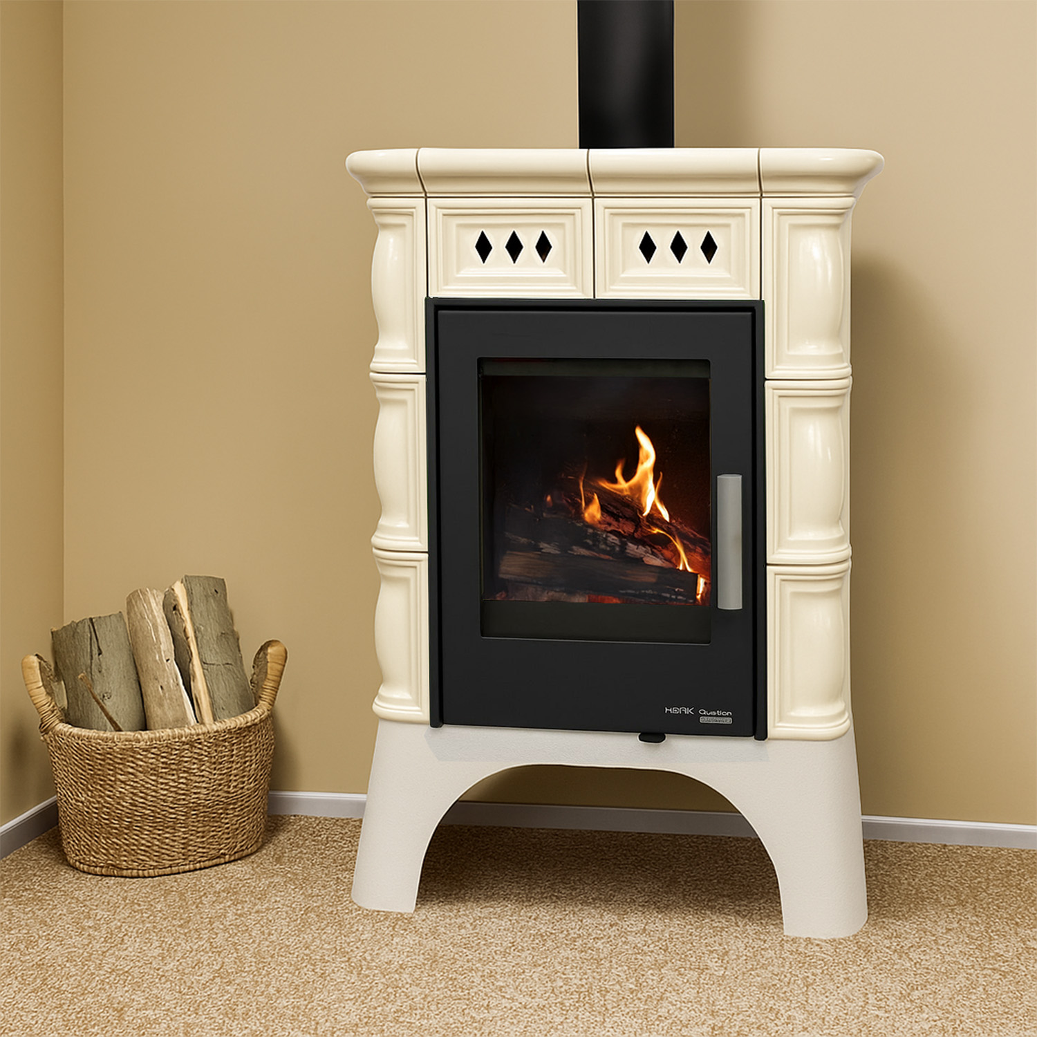 Haas+Sohn TREVISO III 246.37 Kaminofen perl-schwarz/elfenbein