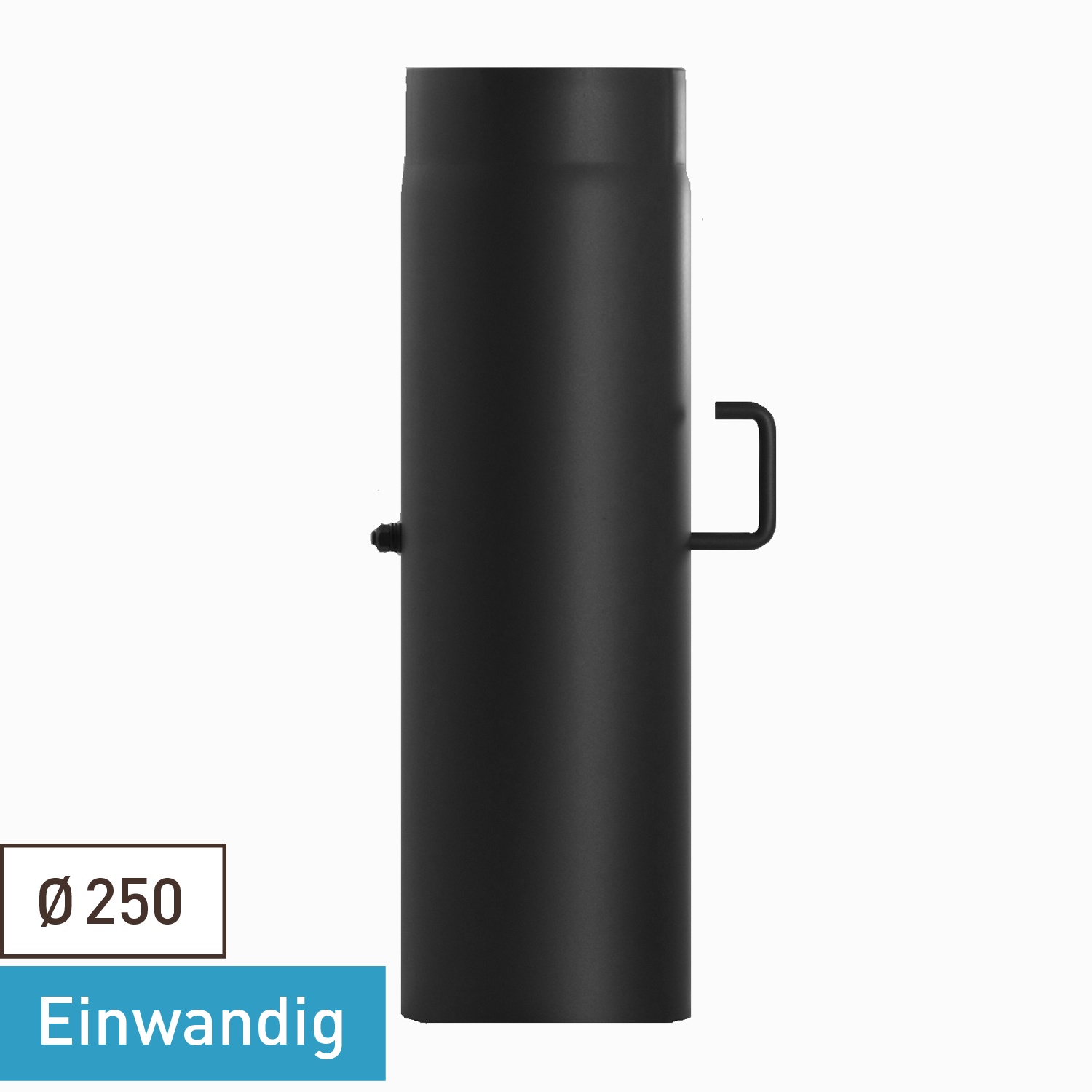 Raik Basic Rauchrohr / Ofenrohr 250mm - 500mm mit Zugregulierung schwarz
