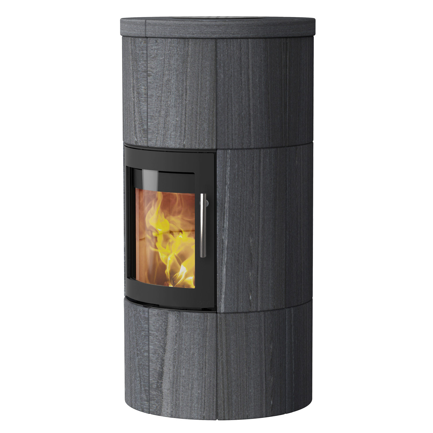 Lotus M1 Kaminofen Schwarz/ Indian Night, Rauchabgang hinten