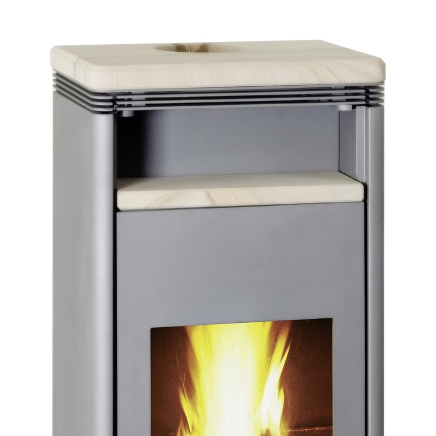 Wamsler Kaminofen Fulgor grau mit Sandstein