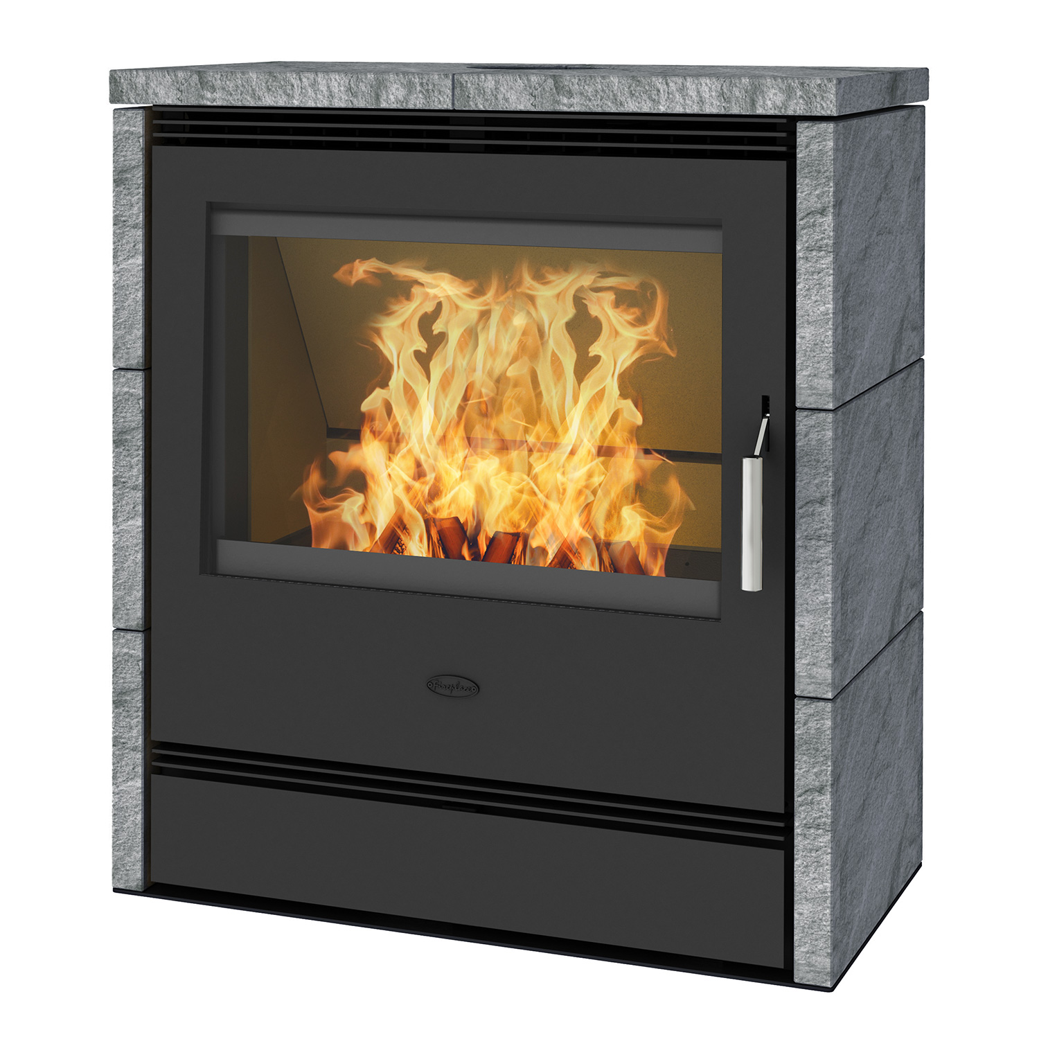 Fireplace Rönky Dauerbrandofen Stahl Gussgrau | Speckstein