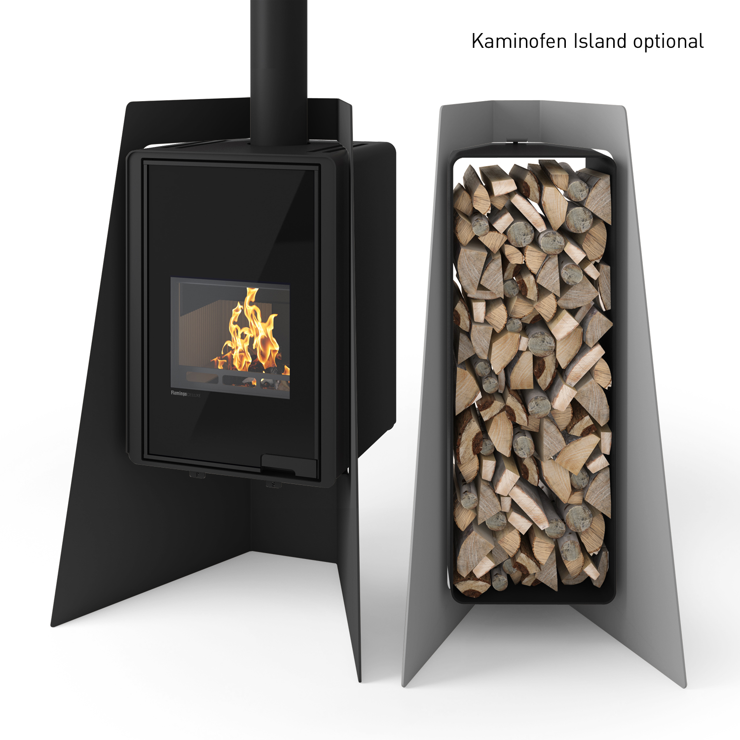 HS Flamingo Deluxe 3 Holzregal Grau HS Flamingo Deluxe 3 Holzregal Grau