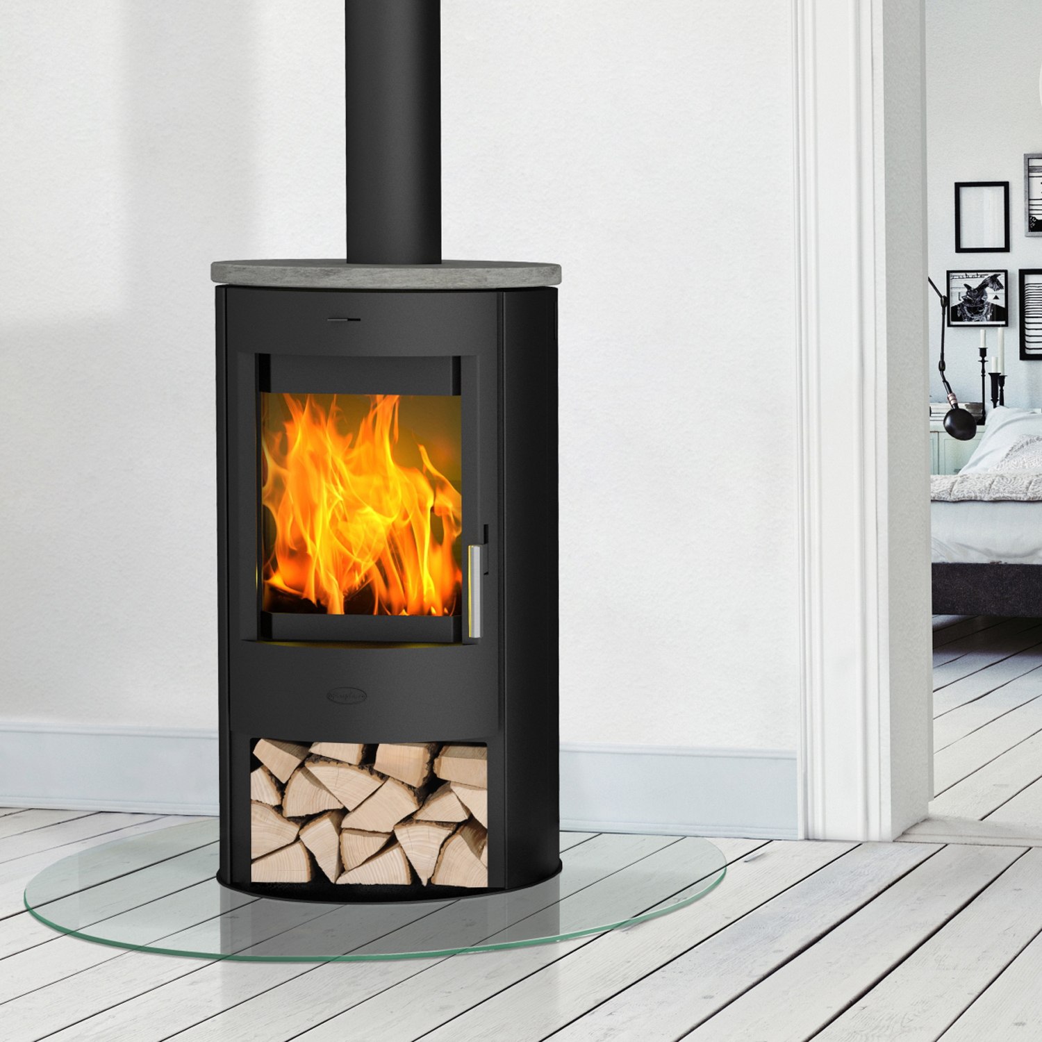 Fireplace Zaria Kaminofen Stahl schwarz | Topplatte Speckstein Fireplace Zaria Kaminofen Stahl schwarz | Topplatte Speckstein