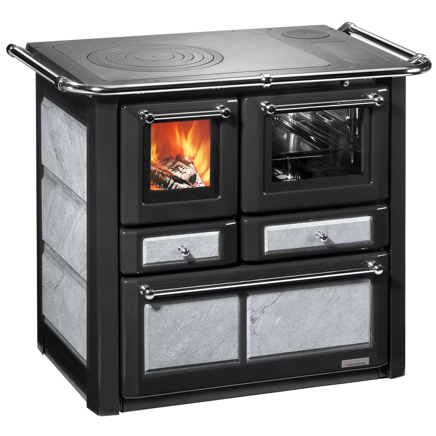 Westminster K 85 F Küchenofen Naturstein, Backfach rechts Westminster K 85 F Küchenofen Naturstein, Backfach rechts