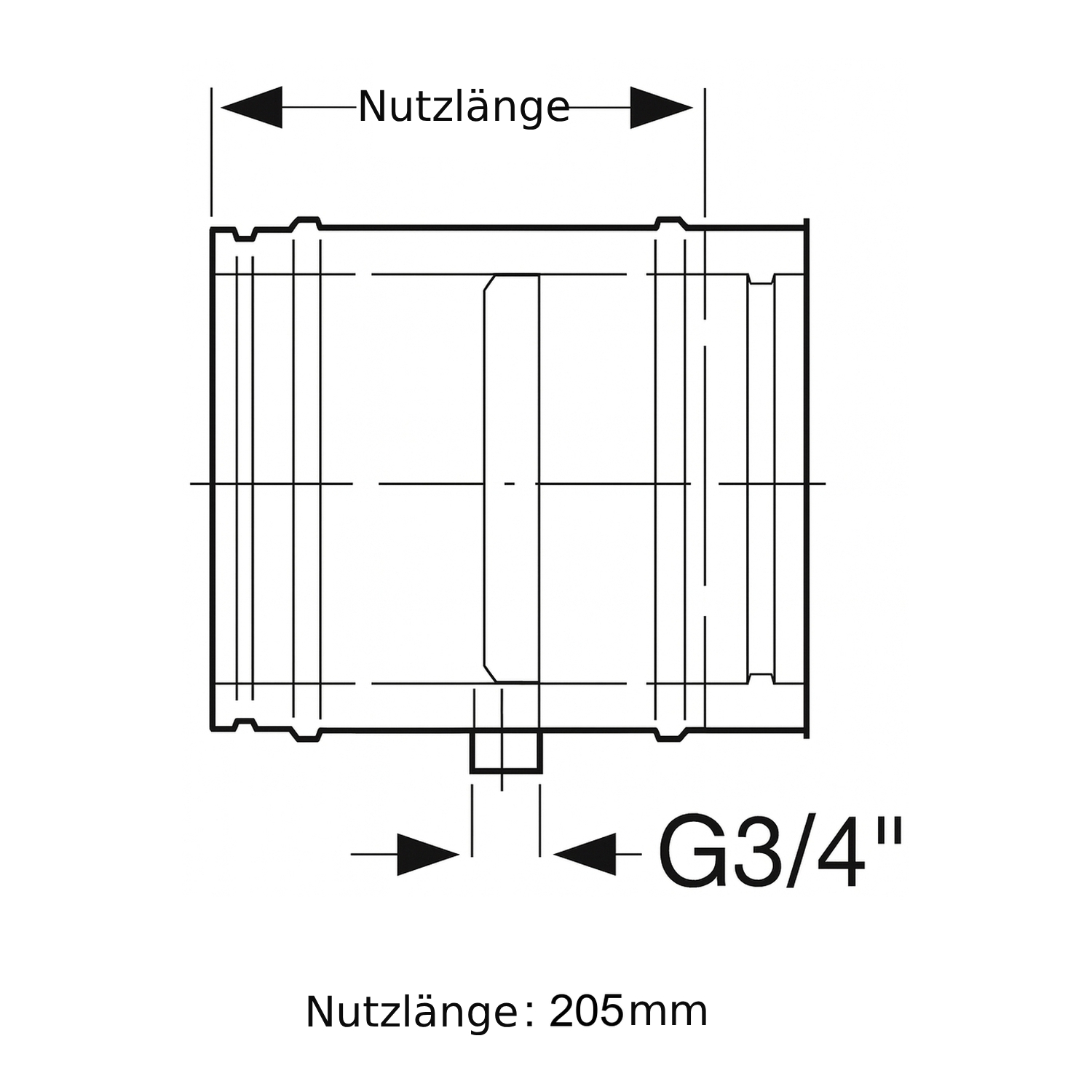 Schiedel ICS Rohrelement 250 mm Ø150 mit Kondensatablauf doppelwandig glänzend