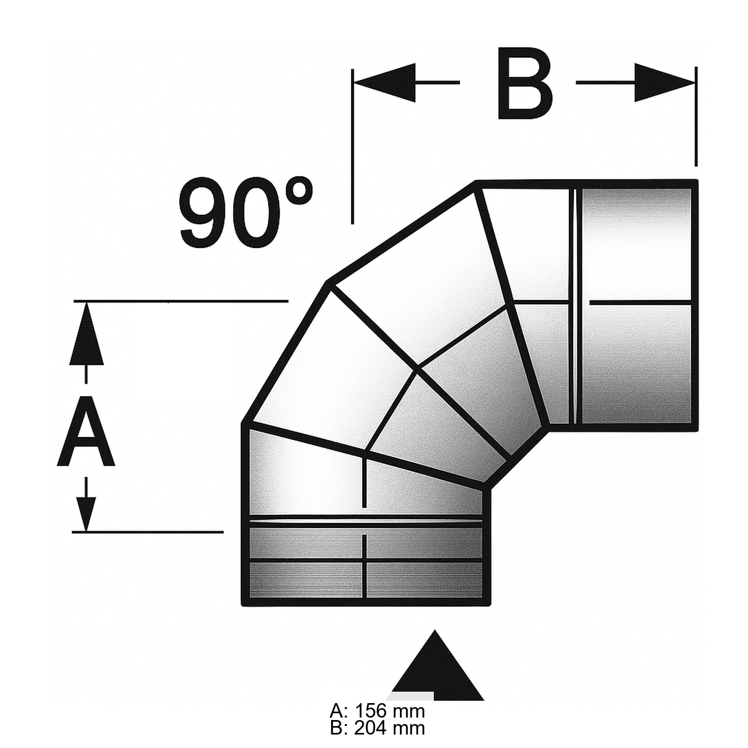 Schiedel PRIMA PLUS Bogen 90° Ø180 mm einwandig matt