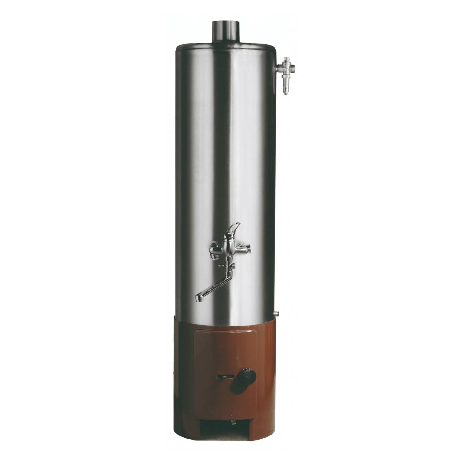 Wittigsthal Badeofen druckfest Z100 komplett - Oberofen Edelstahl 100L, Unterofen 100/6 braun, mit MB