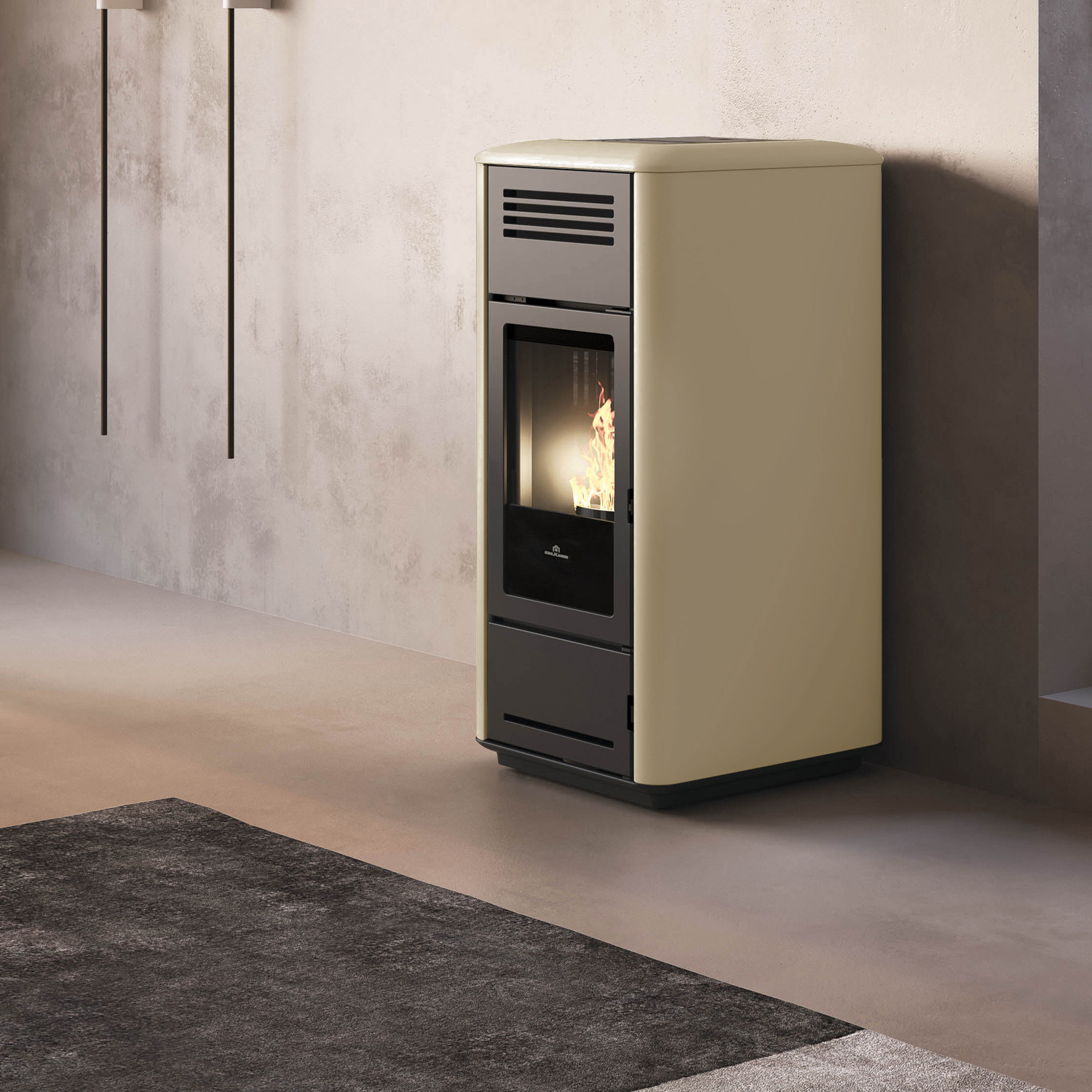 Edilkamin Milla H 12 EVO wasserführender Pelletofen Stahl Pergament