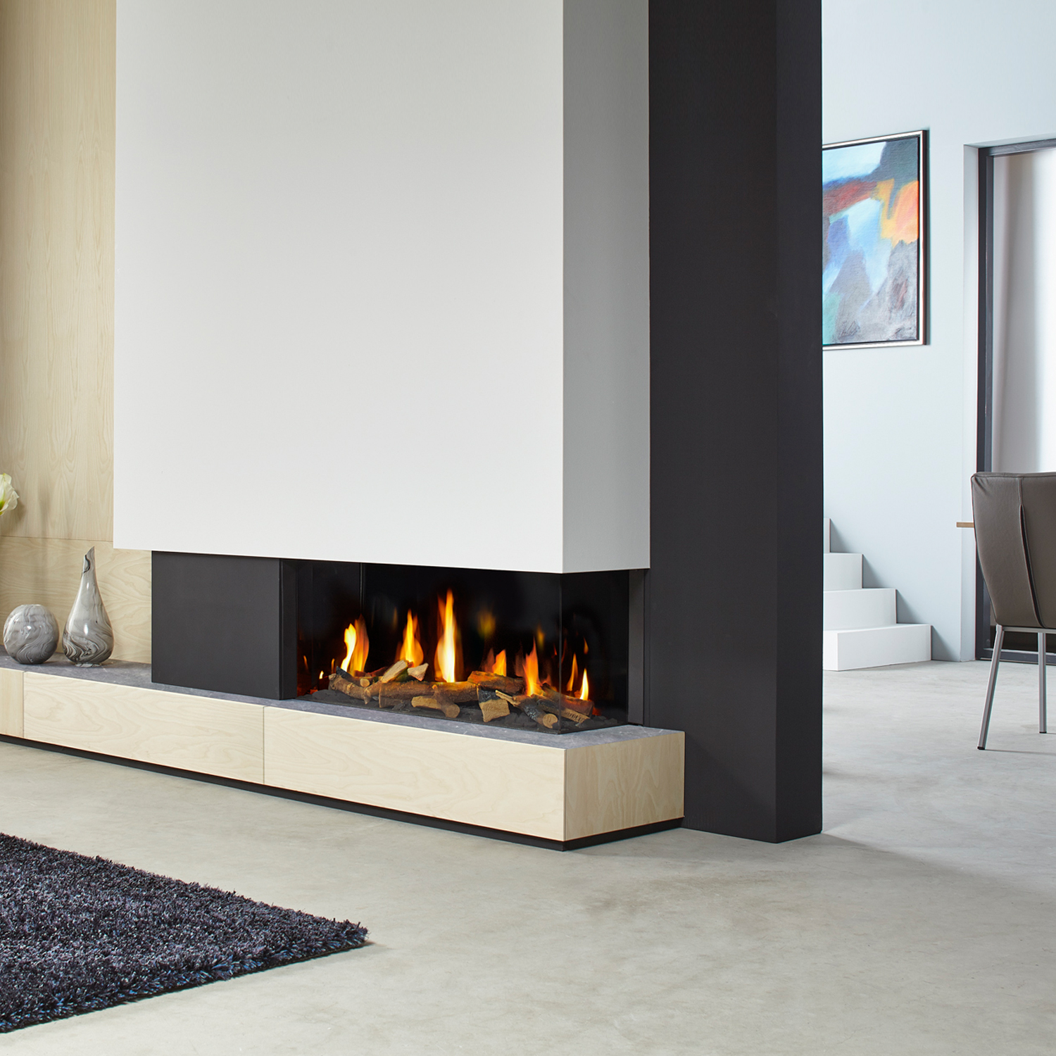 Spartherm DRU Metro 100XT/2-41 RCH Gas-Kamineinsatz G31 / Rechts / Schwarz