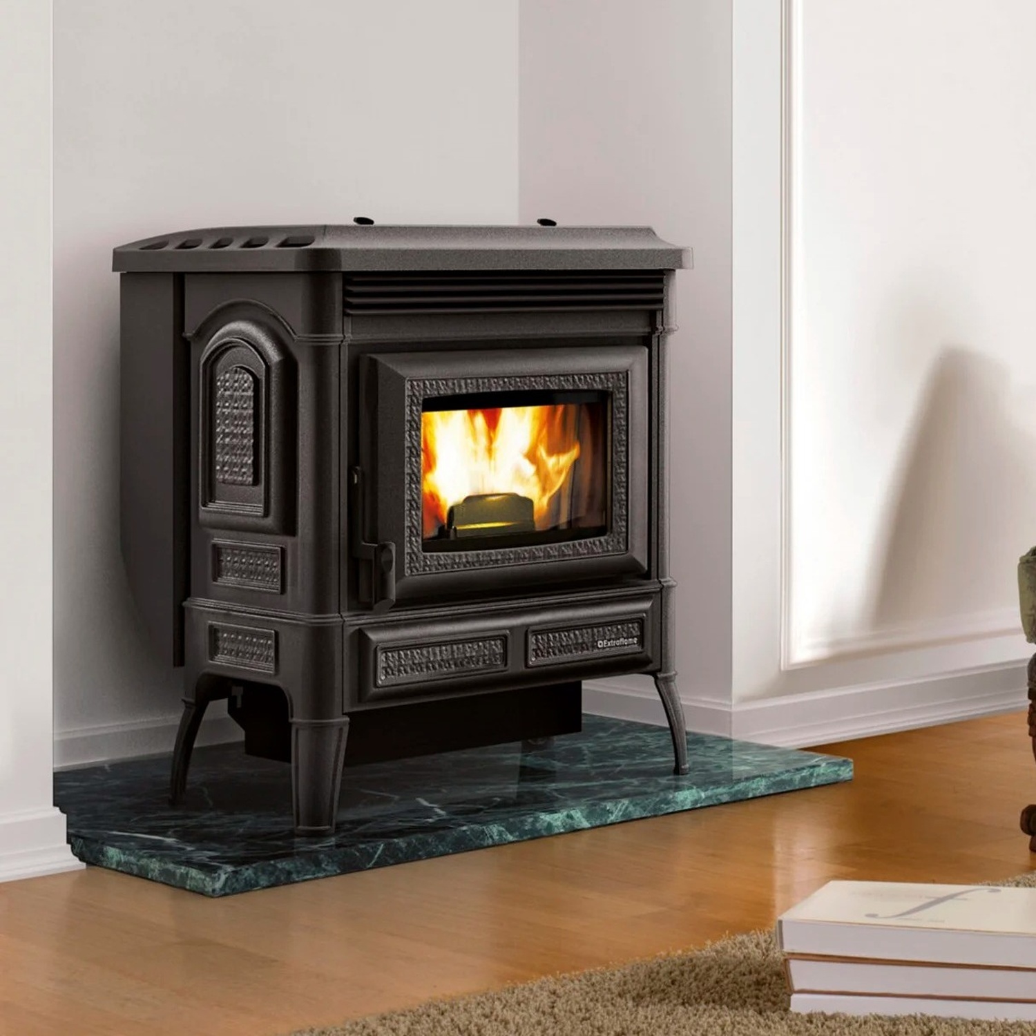 Extraflame Teodora 16 Evo Pelletofen Gusseisen Schwarz