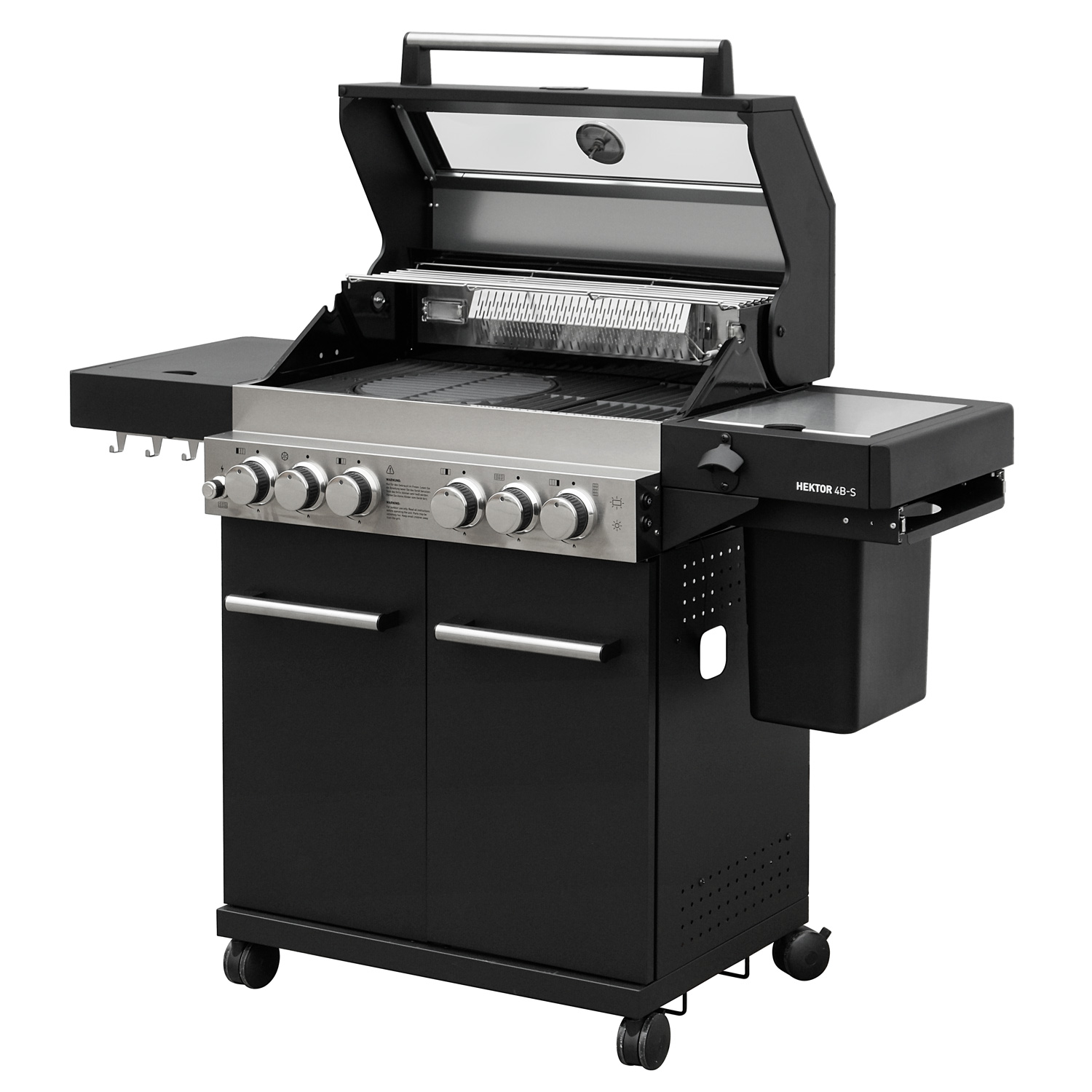FEUERGOTT Gas-Grillstation Hektor 4B-S inkl. Abdeckhaube + Drehspieß