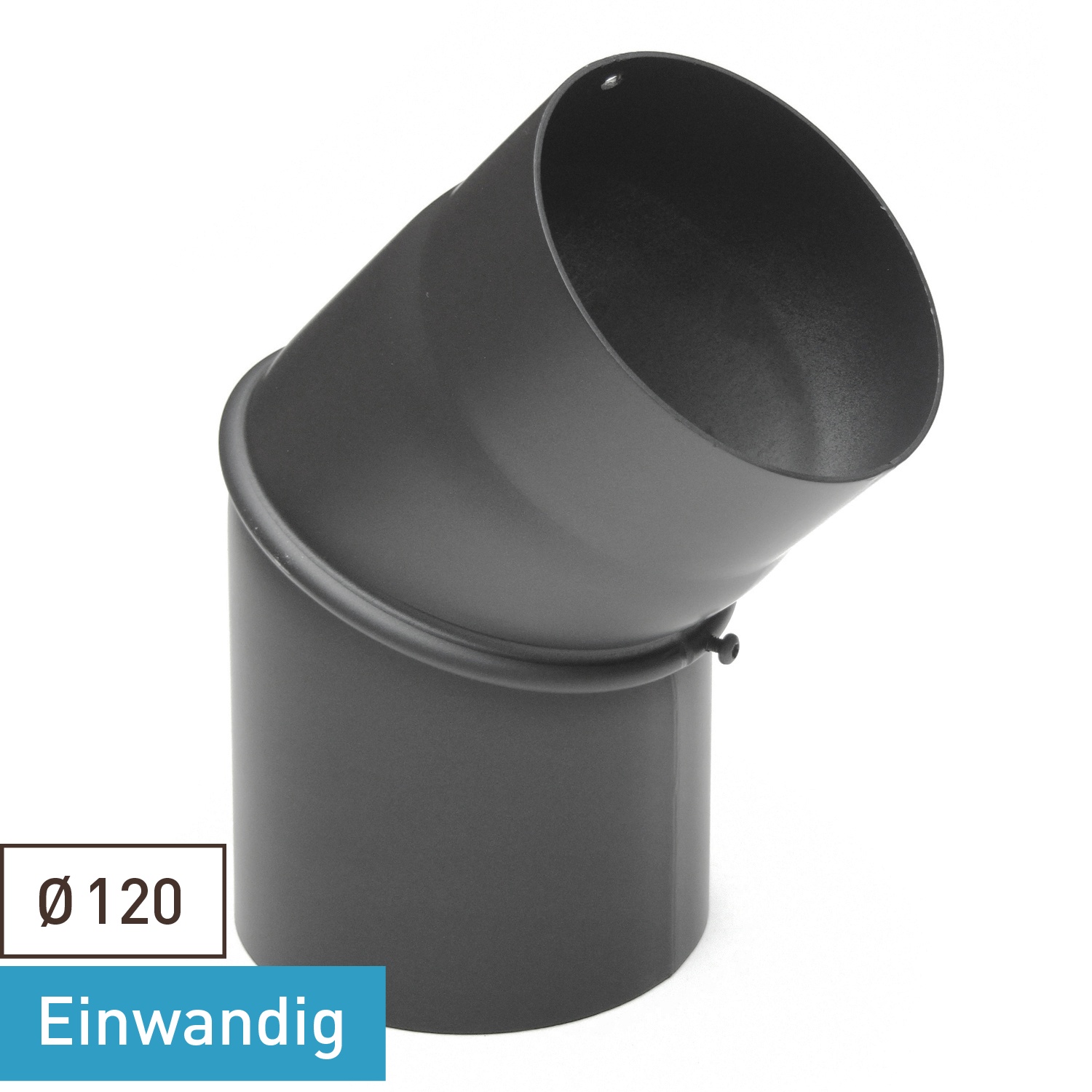 Raik Basic Rauchrohrbogen 120mm gussgrau 0–45° ohne Tür für Rauchrohr / Ofenrohr