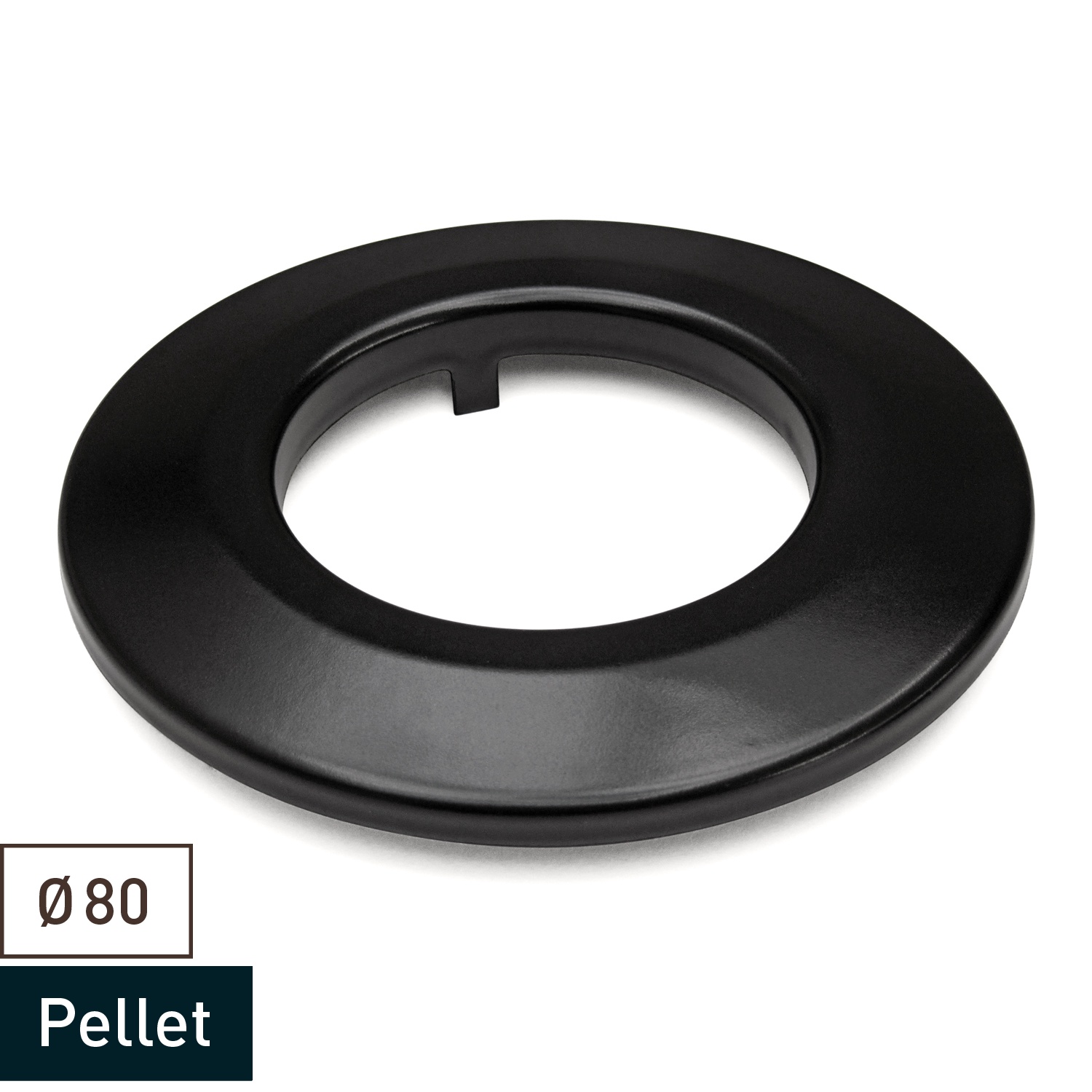 Raik Pelletrohr / Ofenrohr 80mm - Wandrosette schwarz