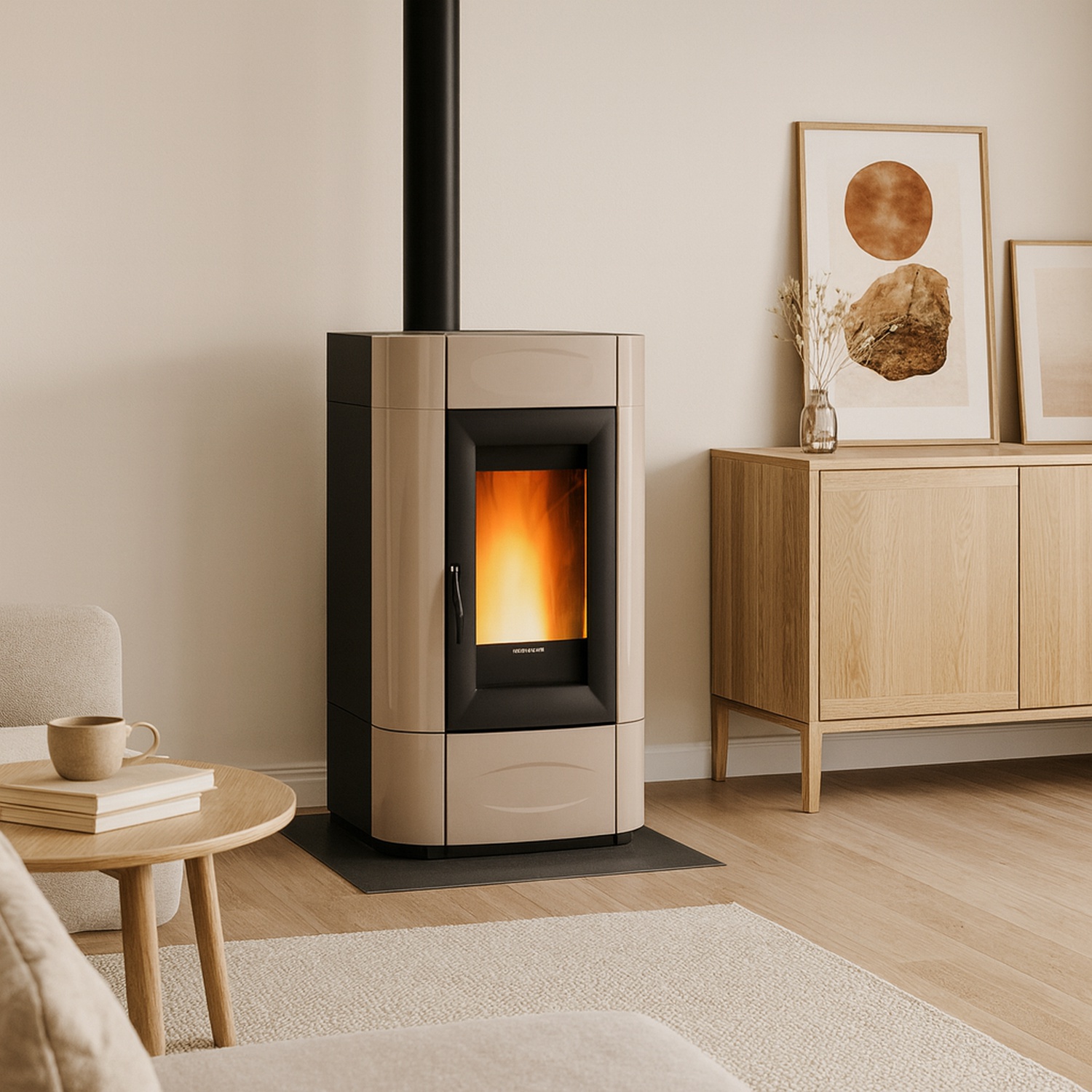 Extraflame Evolution Line ISIDORA IDRO H16 5.0 wassergeführter Pelletofen Taupe