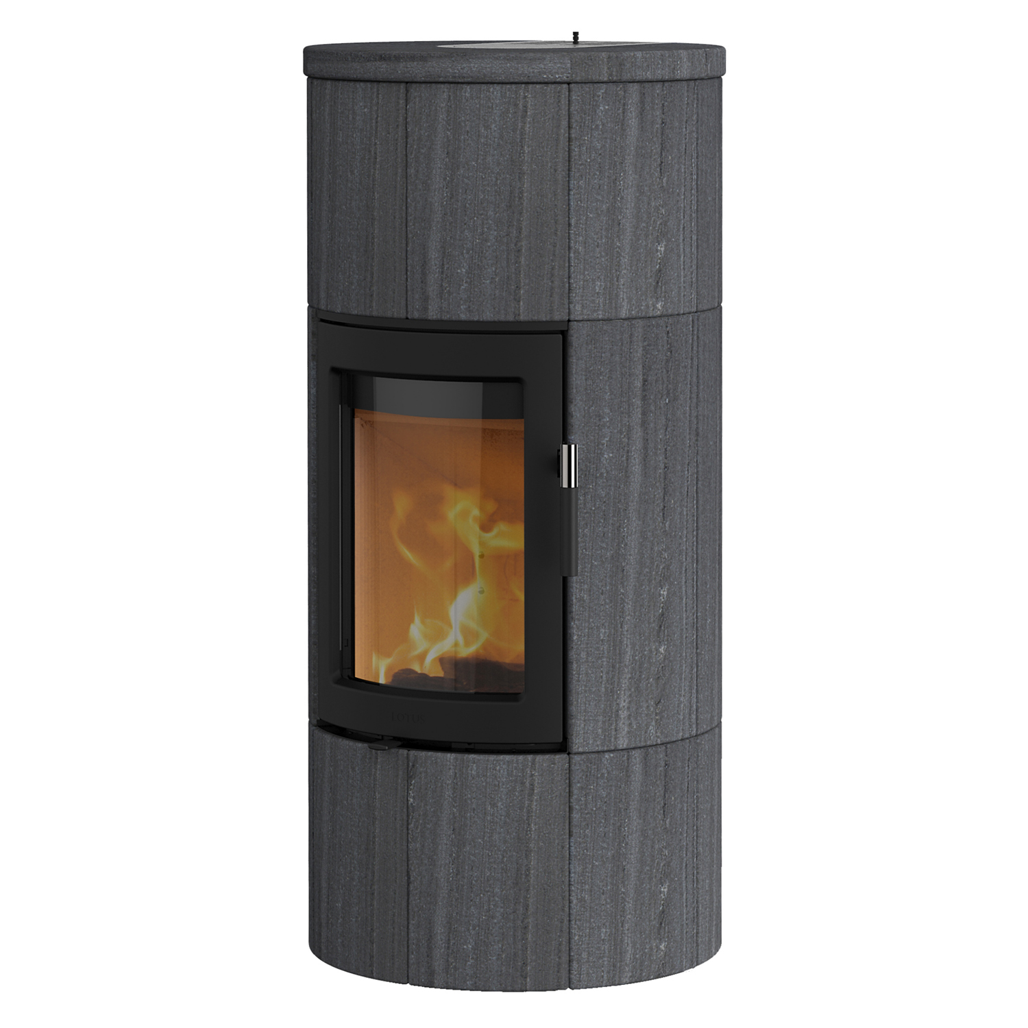 Lotus Maestro 1 Kaminofen Indian Night, Tür Schwarz, Rauchabgang hinten