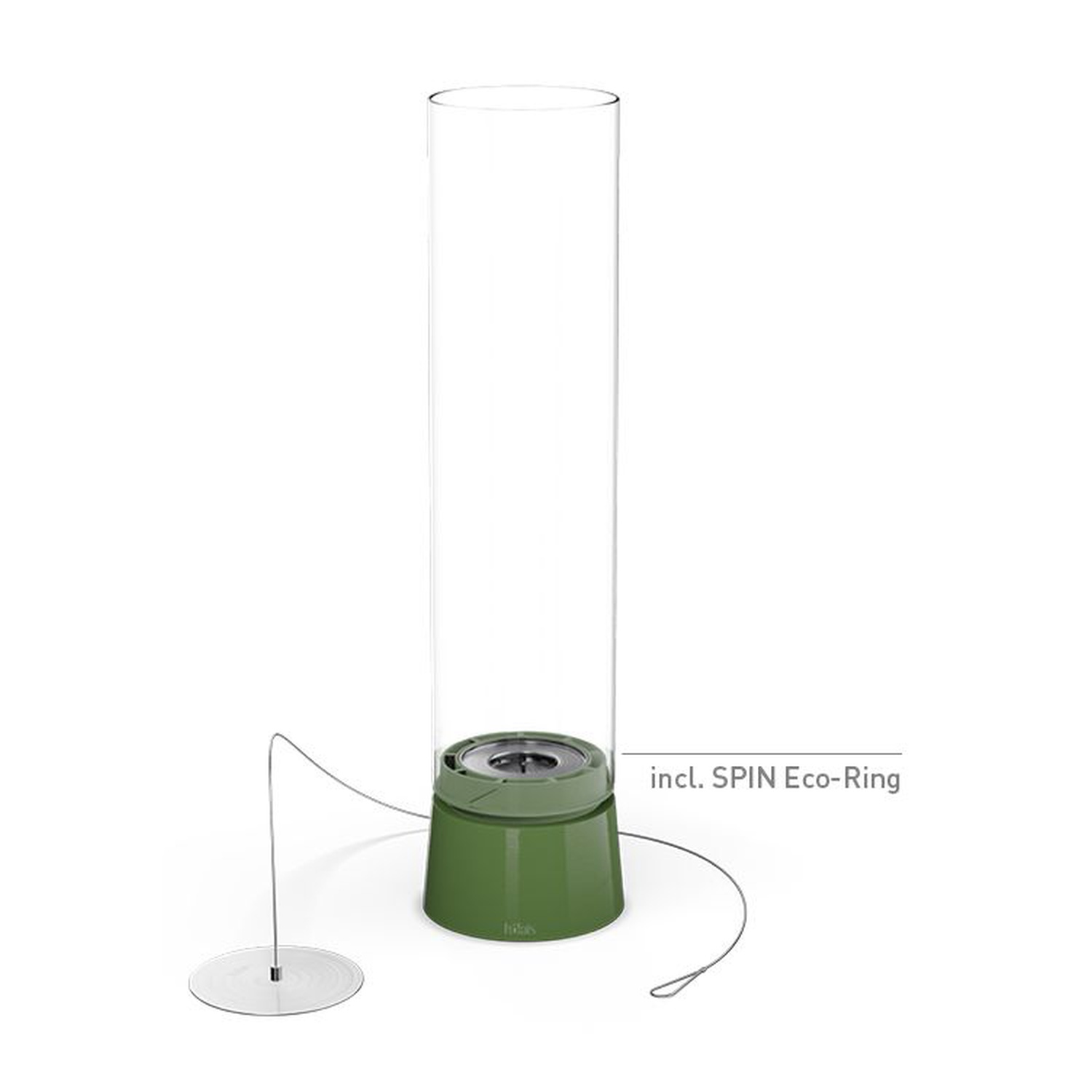 höfats SPIN air 1200 Tischfeuer Emaille grün + 1 Liter Bioethanol gratis