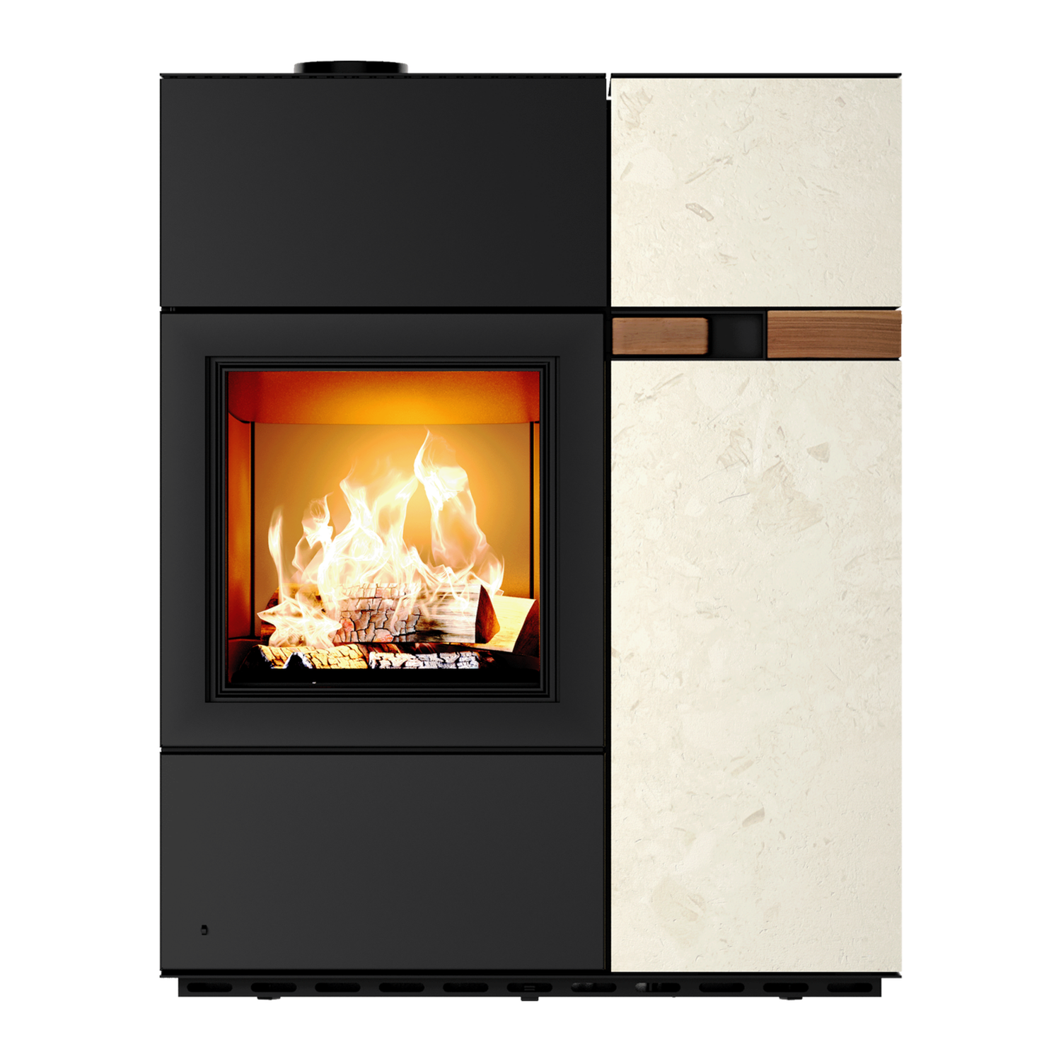 Austroflamm Quadra Duo Hybrid Kamin-/Pelletofen Naturstein Velvet Ivory