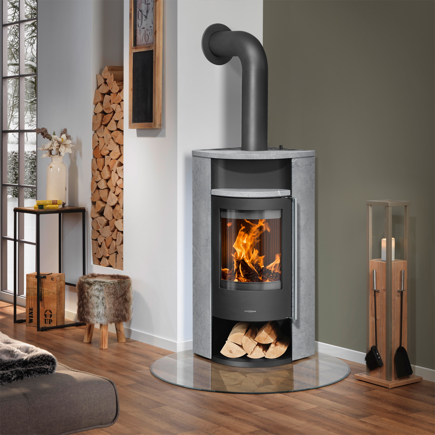 Oranier Polar Neo Eck Kaminofen Stahl Schwarz / Speckstein Oranier Polar Neo Eck Kaminofen Stahl Schwarz / Speckstein