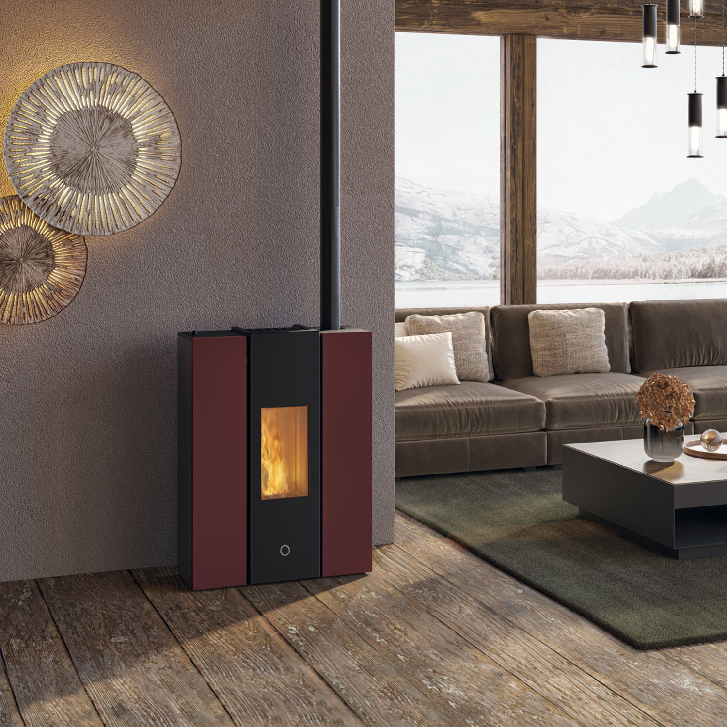EK63 Gotha 70 Evo Pelletofen Stahl bordeaux