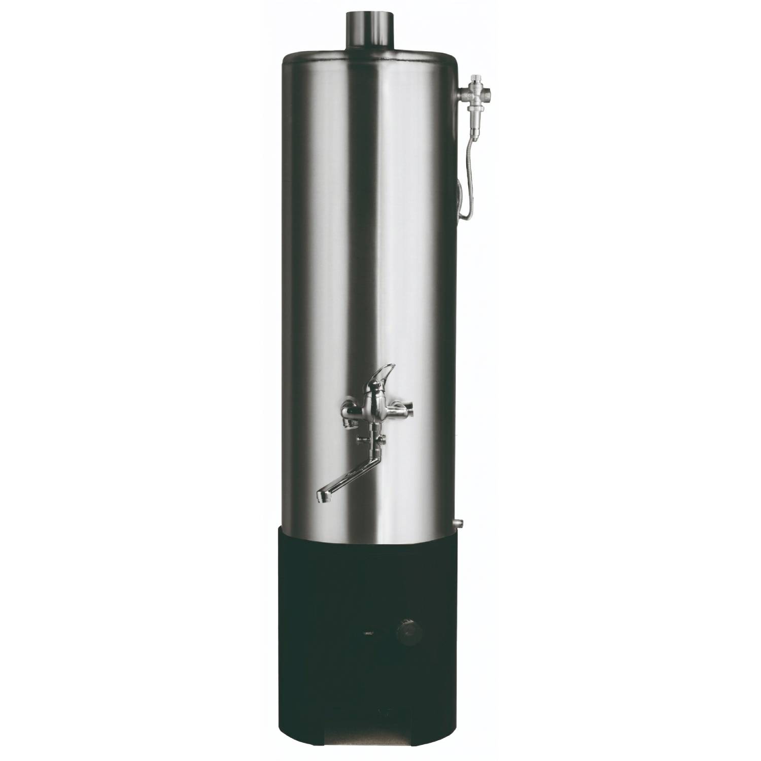 Wittigsthal Badeofen druckfest Z100 komplett - Oberofen Edelstahl 100L, Unterofen 100/6 schwarz, mit MB