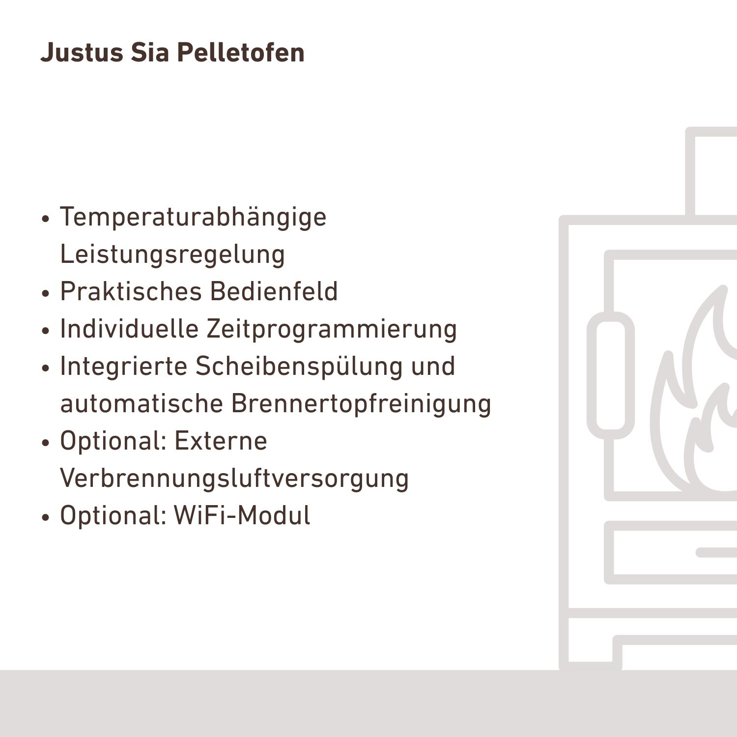 Justus Sia Pelletofen Stahl Schwarz
