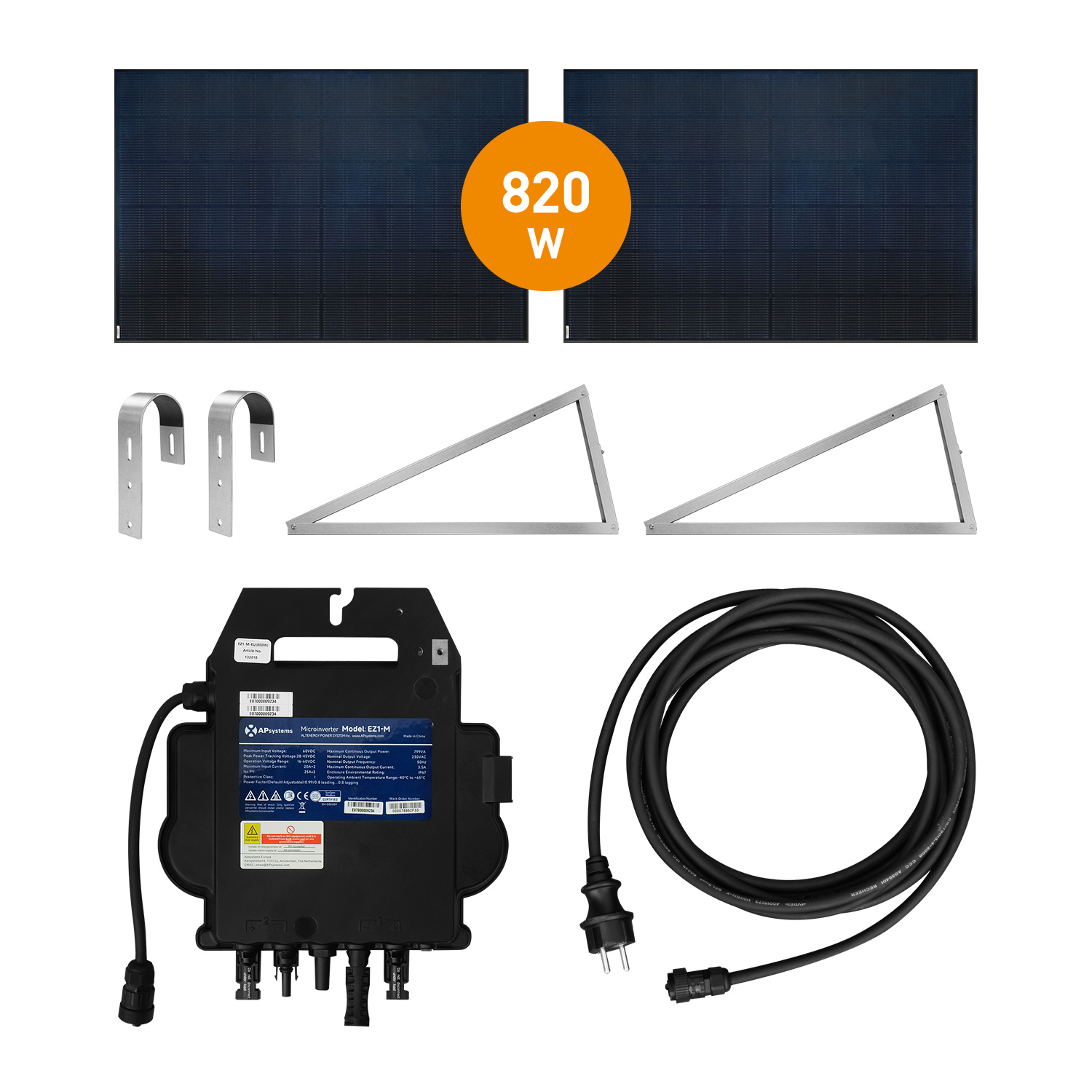 Balkonkraftwerk 600/800 W Komplett-Set mit Halterung Balkonkraftwerk 600/800 W Komplett-Set mit Halterung