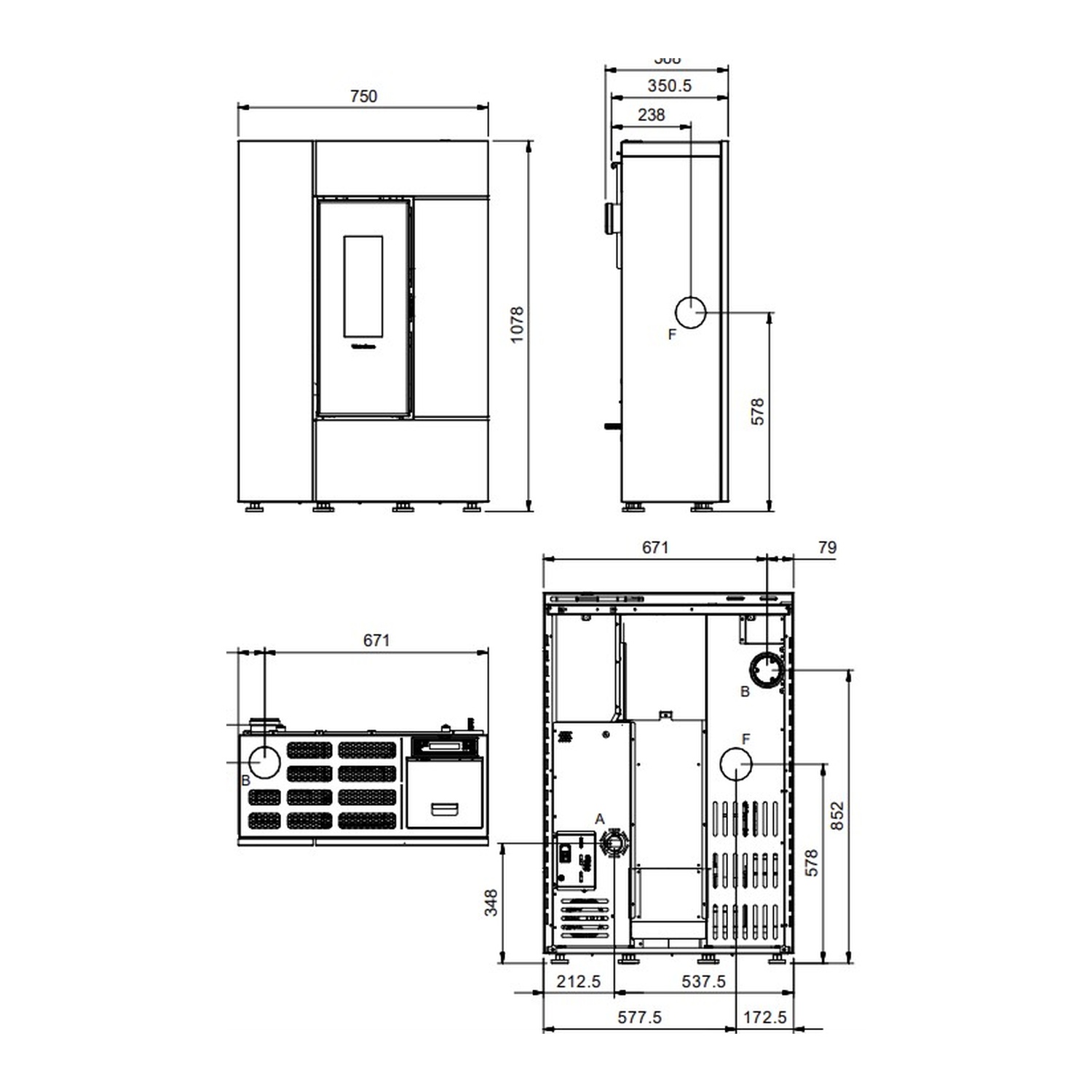 Extraflame GABRIELLA PLUS - Weiss Pelletofen EVOLUTION LINE