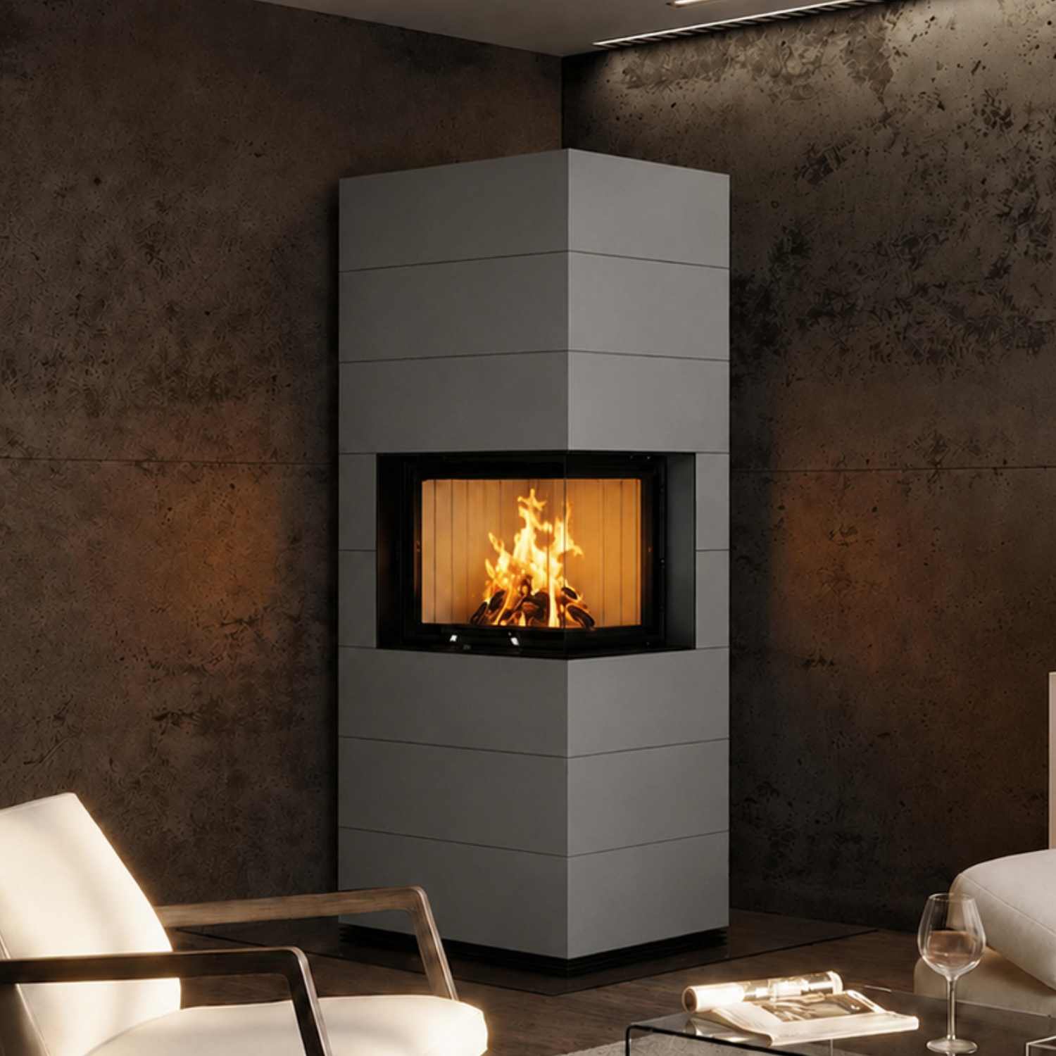 Spartherm SIM Varia 2R-55h Kaminbausatz RLA Feinbeton gespachtelt 3/3