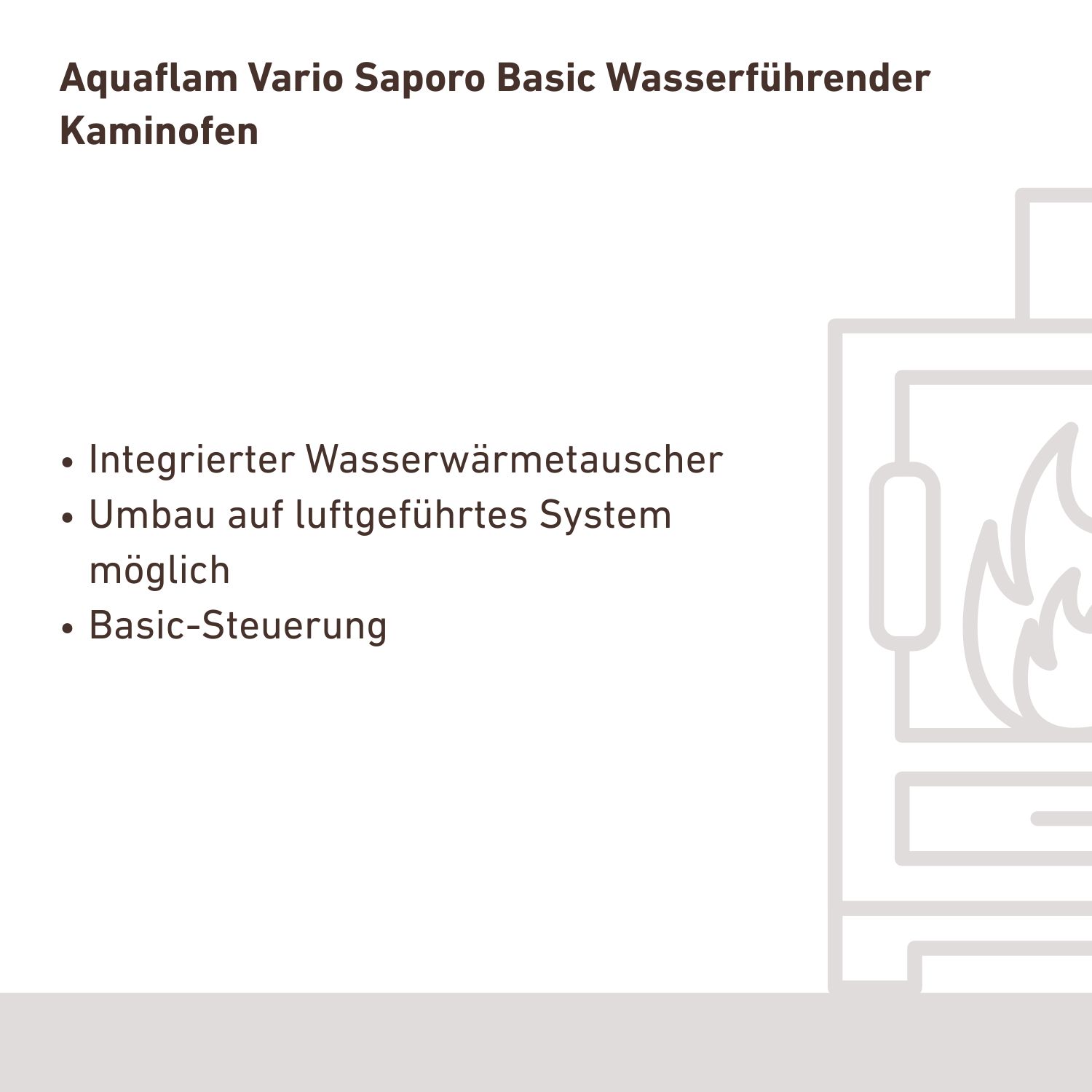 Aquaflam Vario Saporo Basic Wasserführender Kaminofen Grey 11/7 kW