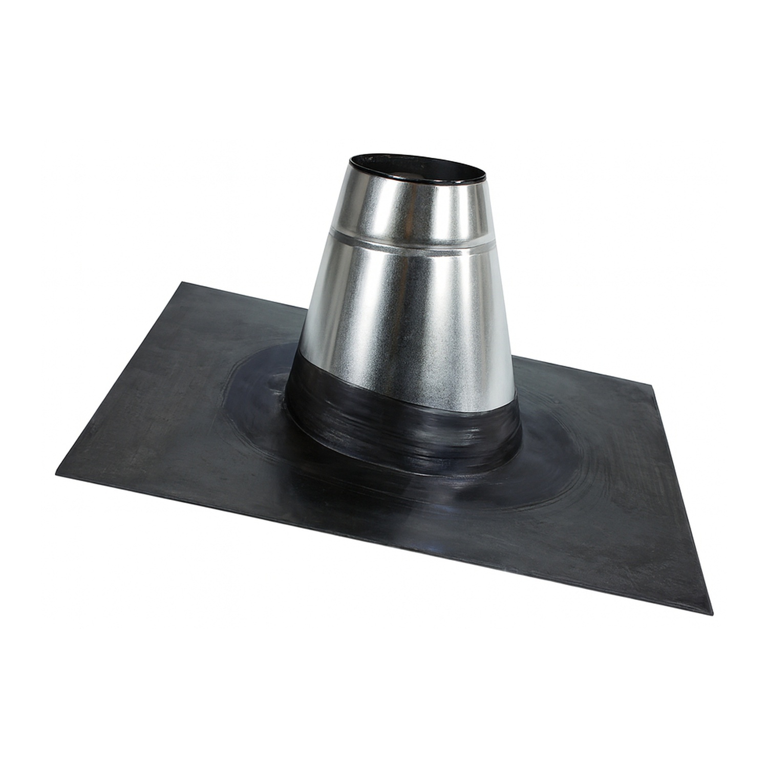 Schiedel Dachdurchführung 26-35° Wakaflex schwarz, Stutzen Edelstahl Ø130 mm / 150 mm glänzend