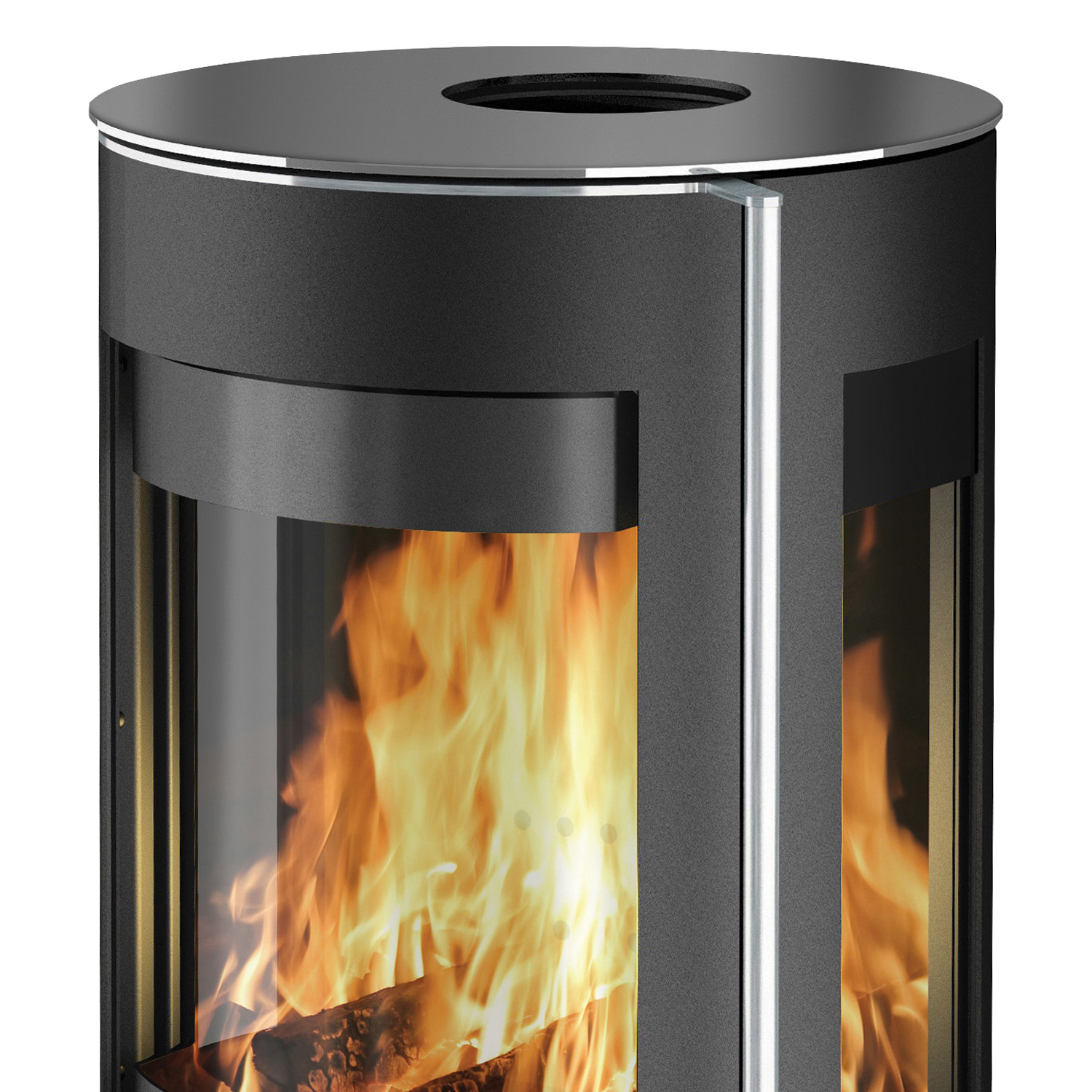 Fireplace Amarant Kaminofen Stahl Schwarz | Topplatte Glas Fireplace Amarant Kaminofen Stahl Schwarz | Topplatte Glas