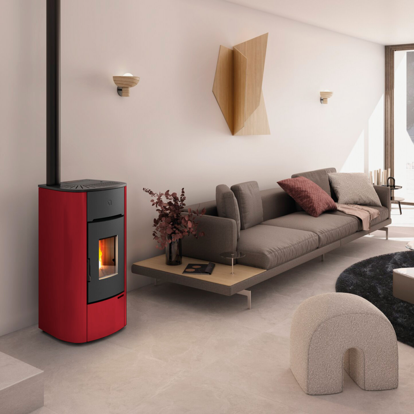 Extraflame Mariella Plus Pelletofen Bordeaux